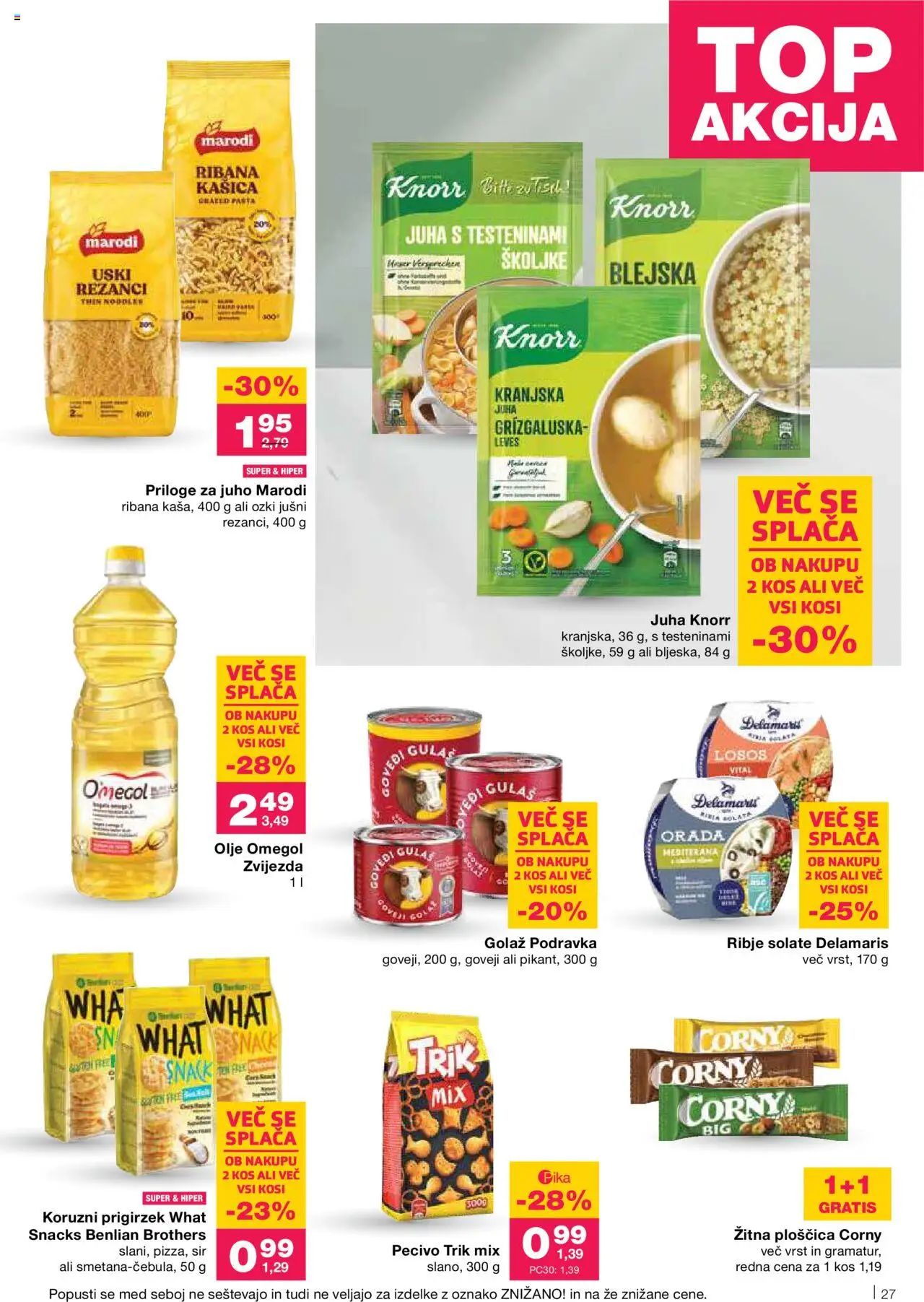 Novi Mercator katalog ponudbe – veljaven od 02.10.2025 | Stran: 27 | Izdelki: Školjke, Juha, Losos, Olje