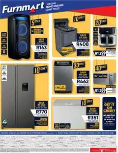 Furnmart specials catalogue – valid from 24.04.2026 | Page: 4 | Products: Microwave oven, Fryer, Chest freezer, Stock