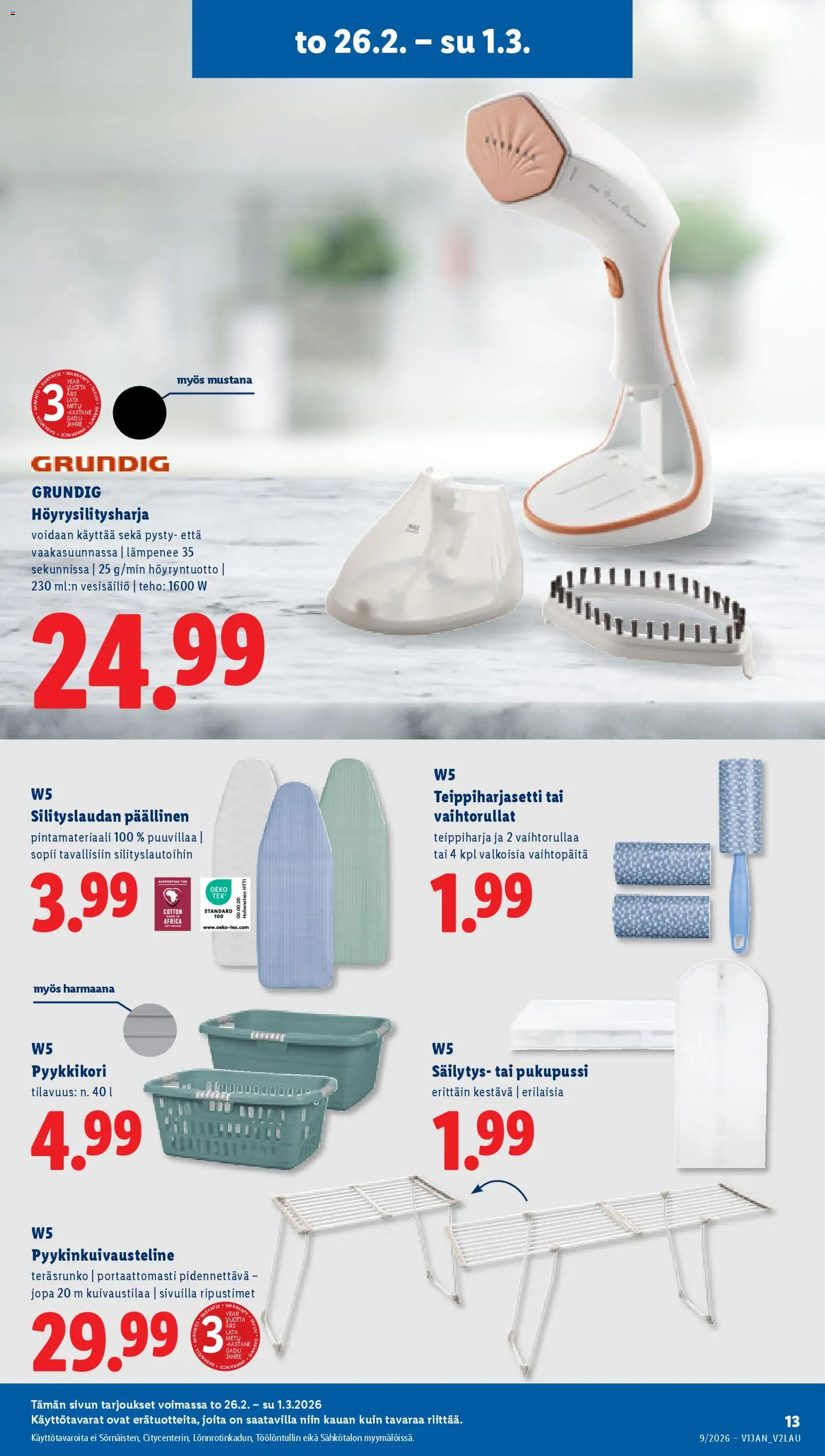 Lidl tarjoukset - Tampere – voimassa 26.02.2026 alkaen | Sivu: 17 | Tuotteet: Pyykkikori