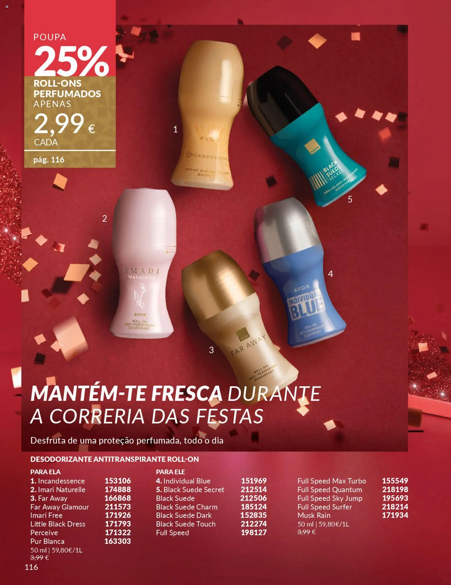 Catálogo Avon Campanha 12 │ válido de 01.12.2025 | Página: 116 | Produtos: Desodorizante, Antitranspirante