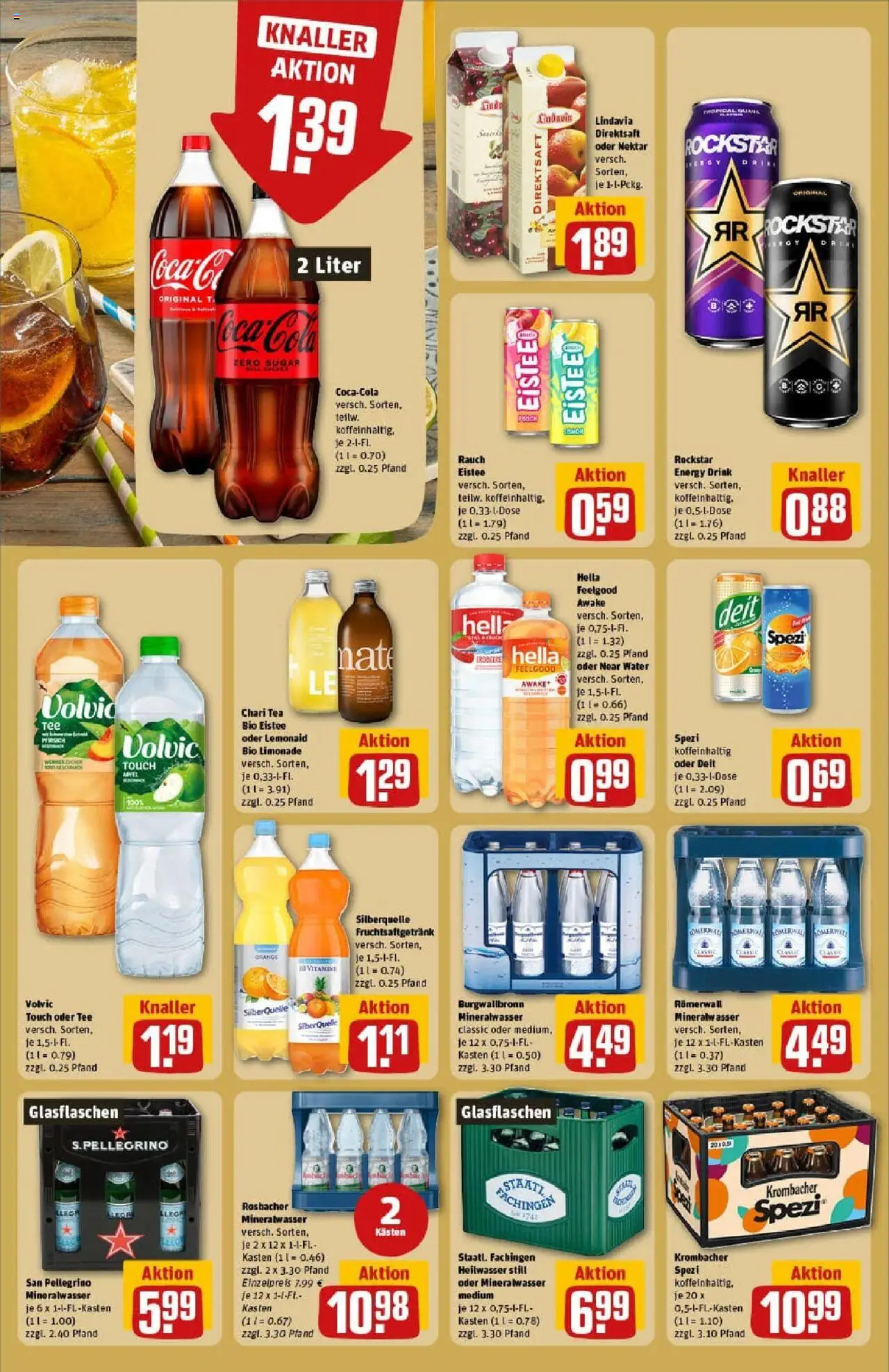 Rewe prospekt Bitburg	 - gültig ab dem 22.06.2025 | Seite: 18 | Produkte: Rockstar, Mineralwasser, Pfirsich, Volvic
