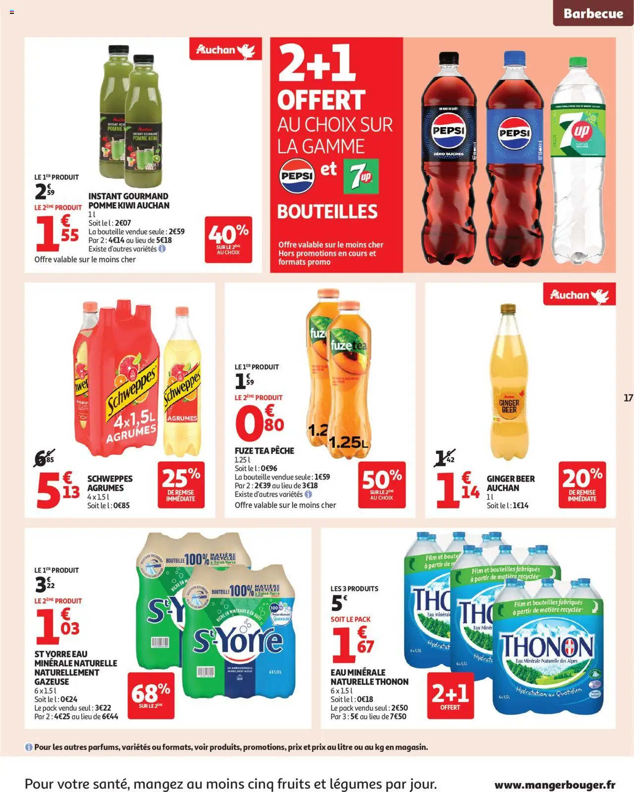  | Page: 17 | Produits: Eau minérale, Barbecue, Pomme, Thé