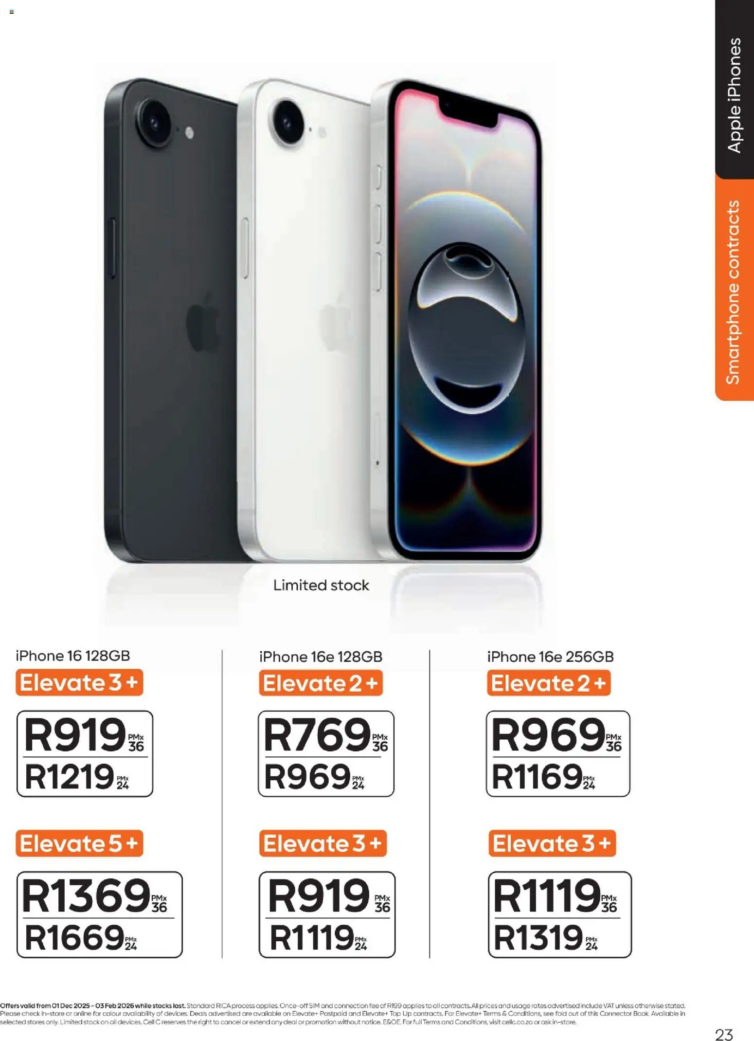 New Cell C catalogue – valid from 01.12.2025 | Page: 25 | Products: Sim, Smartphone, Connector, Stock