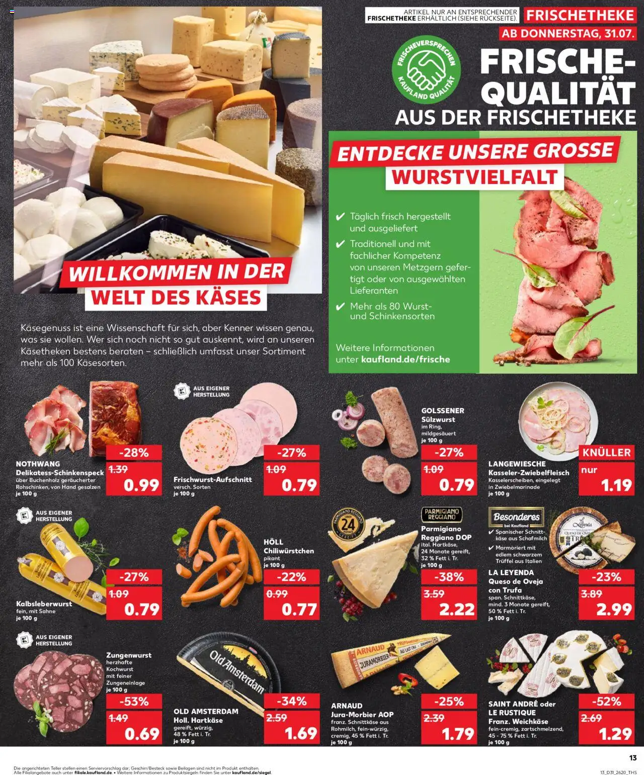 Kaufland prospekt Zeitz	 - gültig ab dem 31.07.2025 | Seite: 13 | Produkte: Käse, Wurst, Chili, Sahne