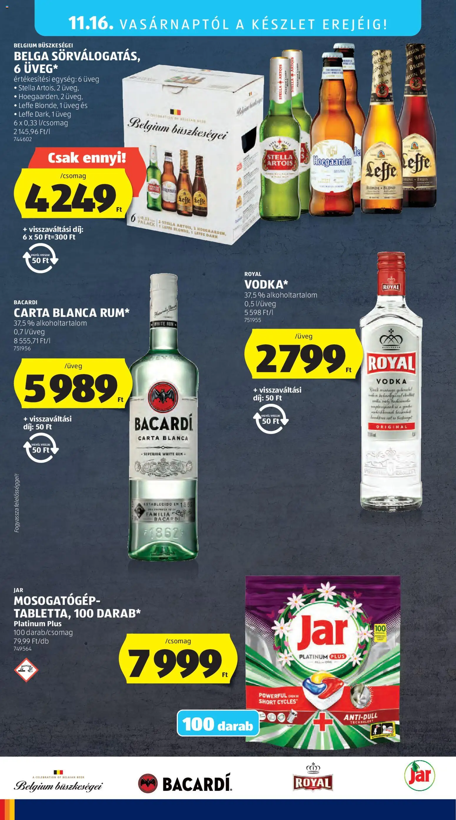 Aldi akciós ujság - amely érvényes a következő dátumtól: 13.11.2025 | Oldal: 54 | Termékek: Mosogatógép, Bacardi, Rum, Stella artois