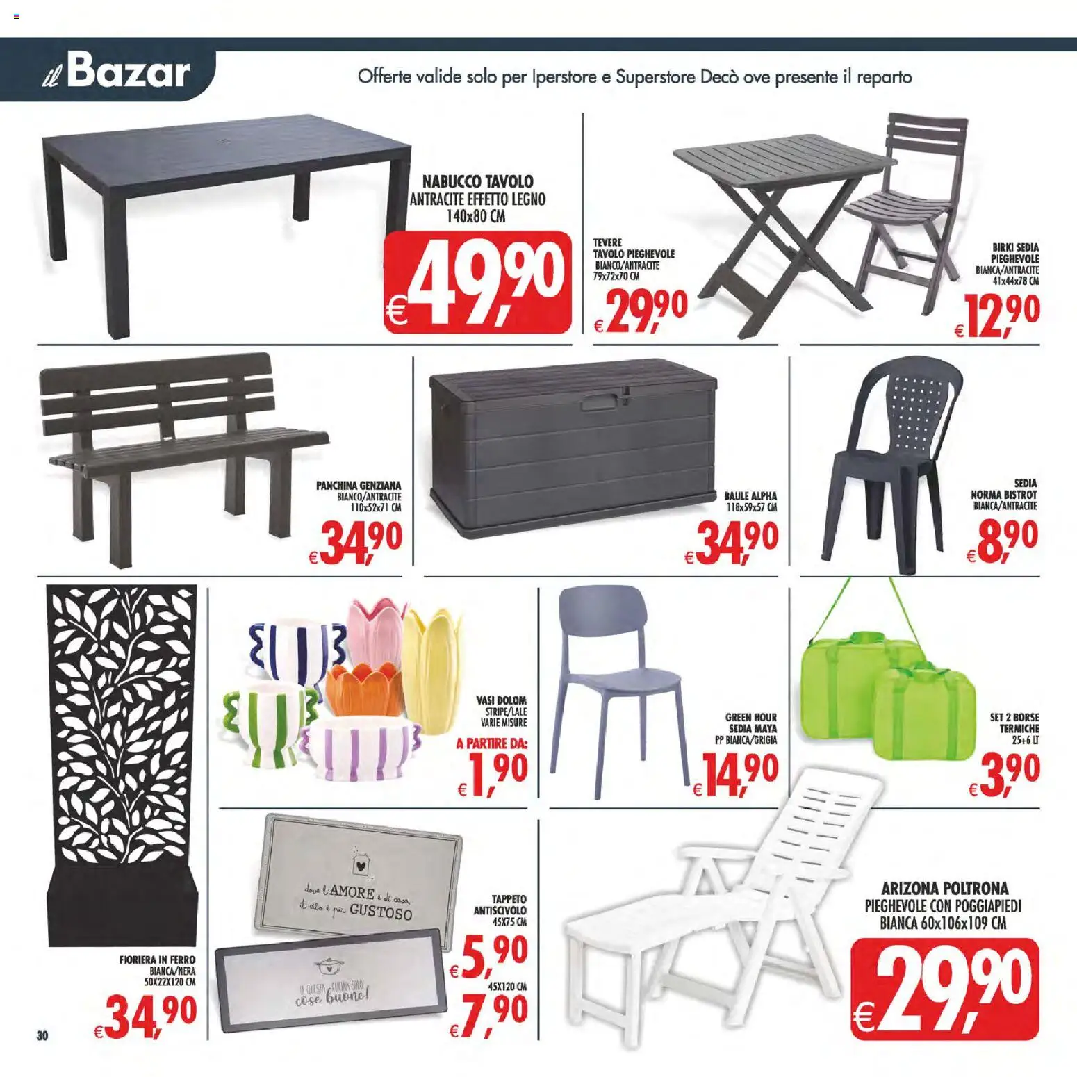 Volantino Decò del 17.04.2026 | Pagina: 38 | Prodotti: Poggiapiedi, Tavolo, Sedia, Tappeto