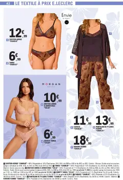 E.Leclerc - Prévisualisation de PANTALON DE PYJAMA FEMME "CHARLIE", 95% Polyester et 5% Élasthanne. Du 36/38 au 44/46. Coloris: Marron. valide à partir de 07.10.2025 | Page: 42