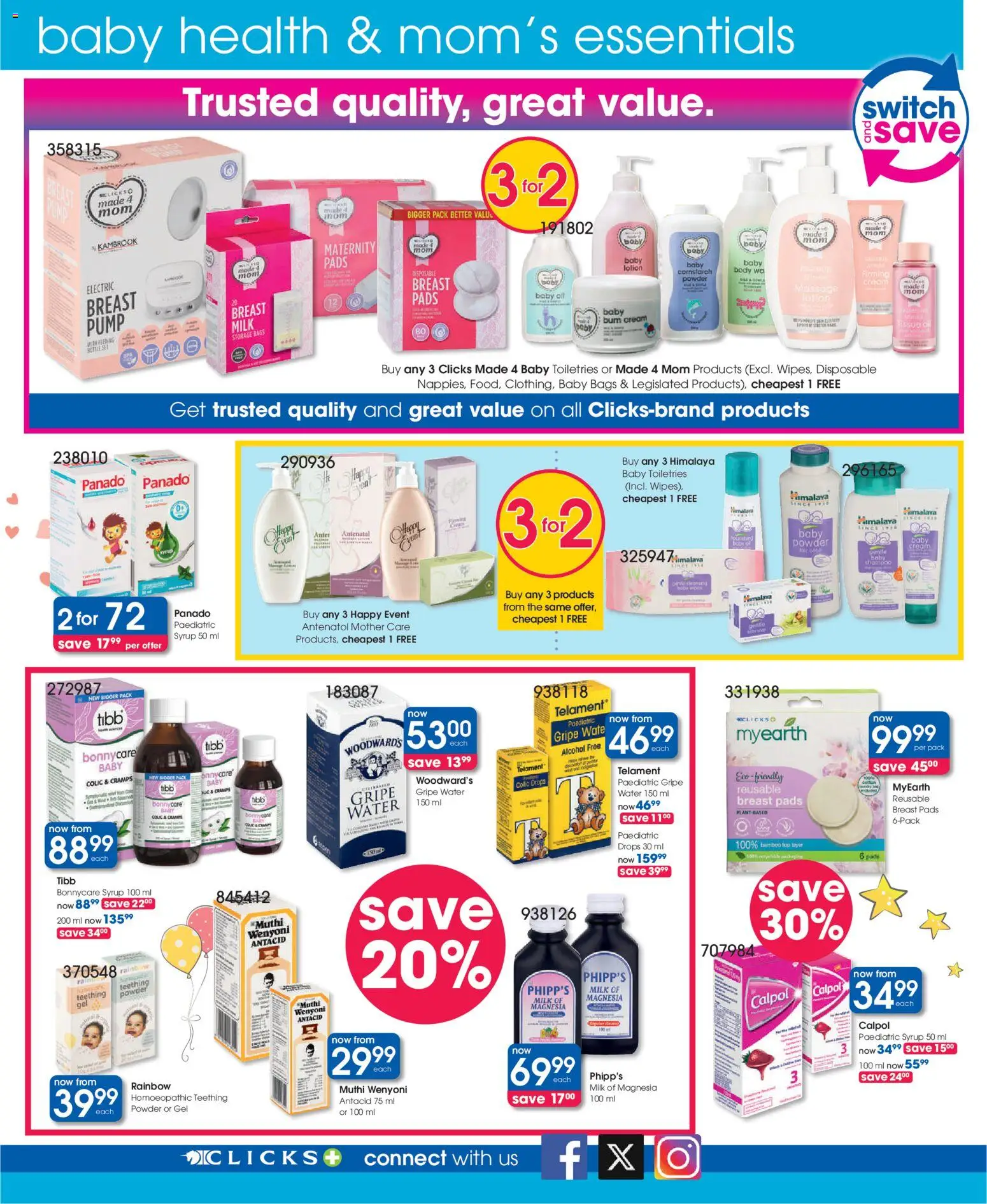 New Clicks catalogue – valid from 09.12.2025 | Page: 40 | Products: Pads, Powder, Switch, Cream