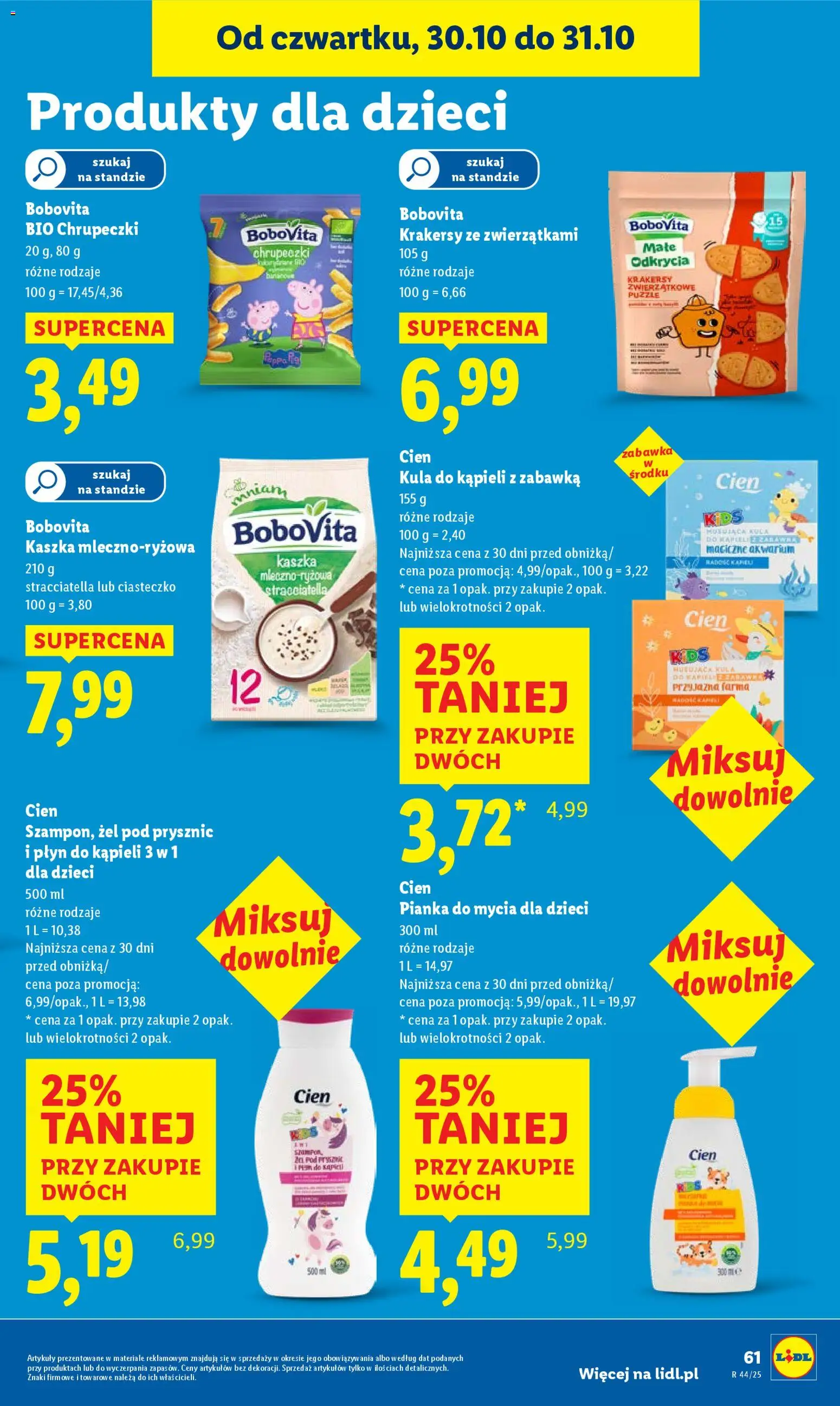 Lidl Gazetka od 30.10.2025 | Strona: 63 | Produkty: Kula do kąpieli, Płyn do kąpieli, Krakersy, Żel pod prysznic