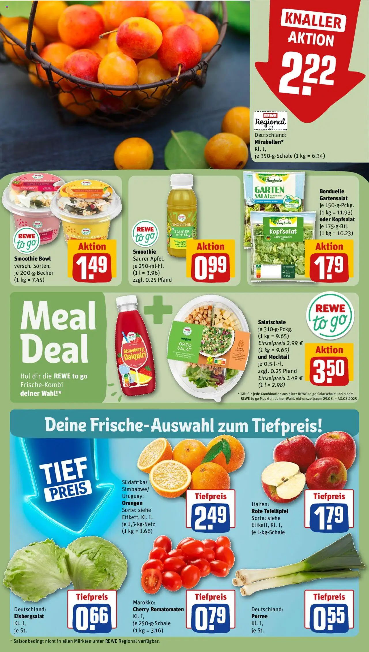 Rewe ihr Kaufpark Prospekt 	 - gültig ab dem 25.08.2025 | Seite: 4 | Produkte: Äpfel, Orangen, Eisbergsalat, Salat
