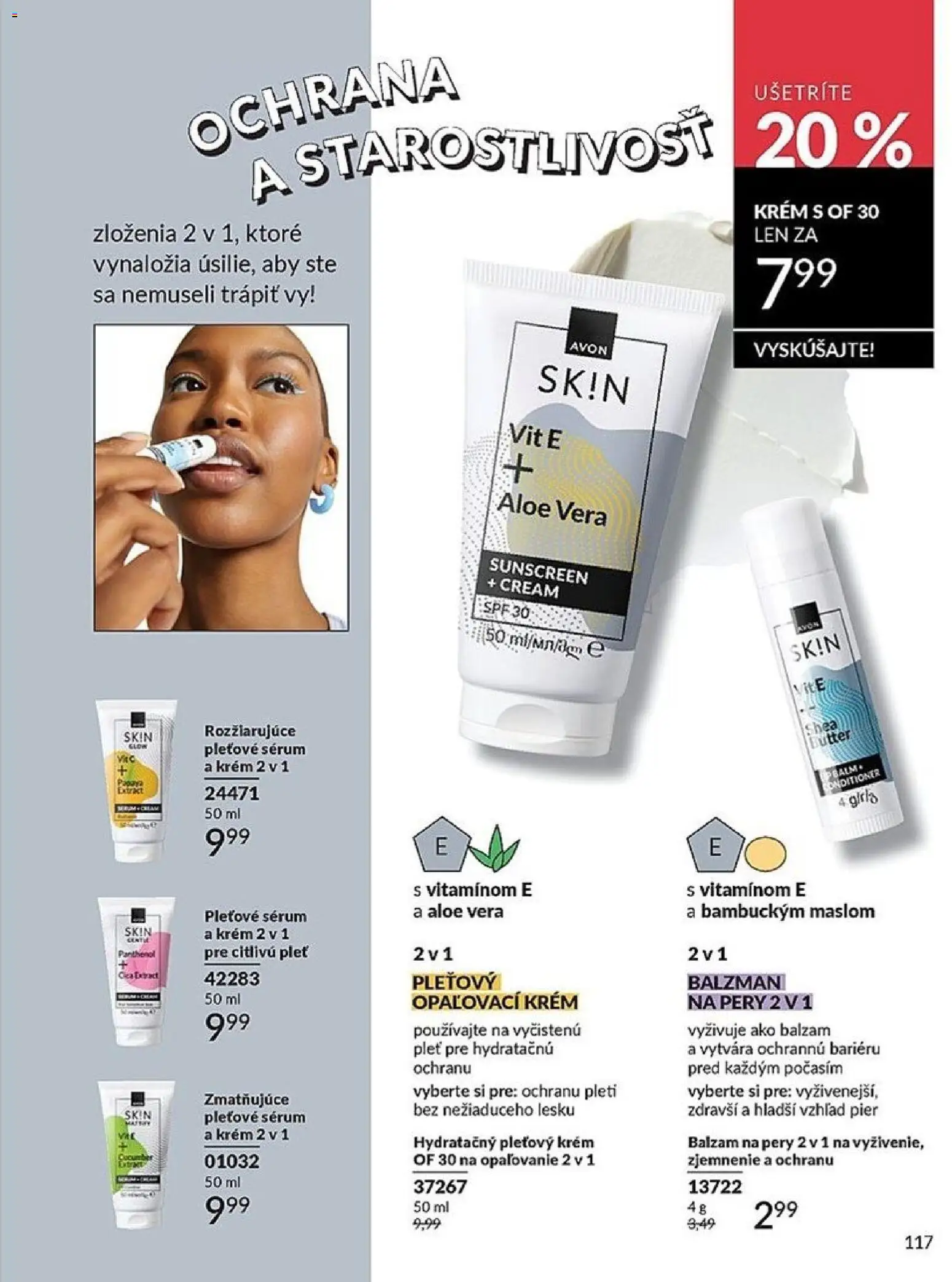 Nové Avon akcie – leták je platný od 01.05.2026 | Strana: 117 | Produkty: Opaľovací krém, Krém
