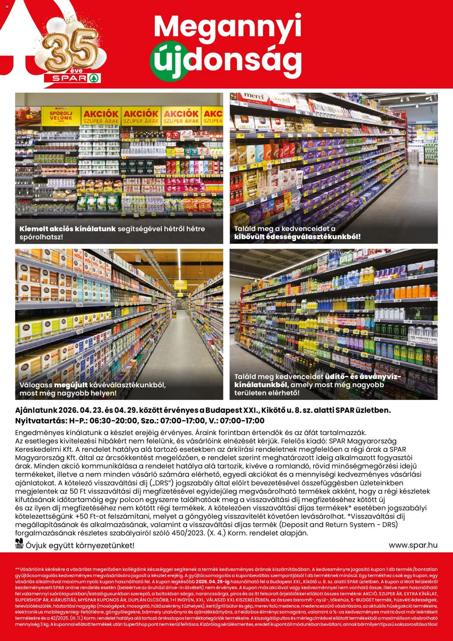 Spar akciós ujság - amely érvényes a következő dátumtól: 23.04.2026 | Oldal: 2 | Termékek: Szőlő, Bútor, Ásványvíz