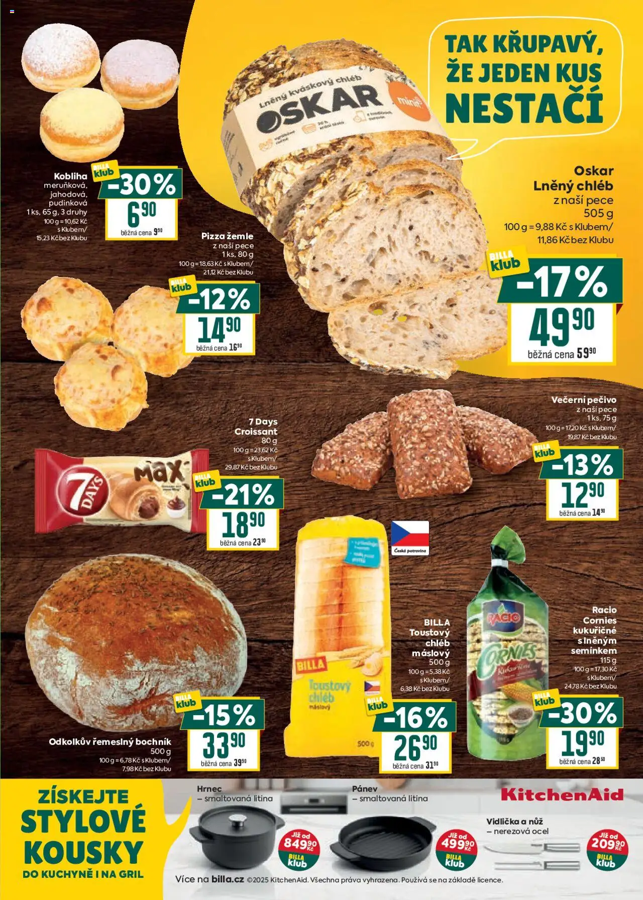 Billa Velký leták od 06.08.2025 | Strana: 3 | Produkty: Chléb, Pánev, Kváskový chléb, KitchenAid