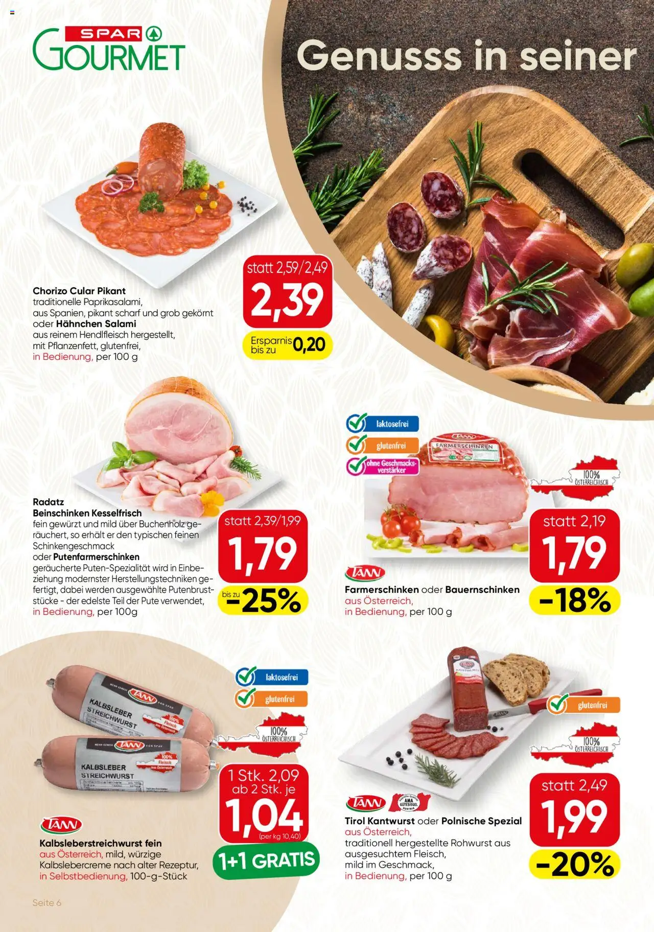 SPAR Gourmet Flugblatt gültig ab 14.08.2025 | Seite: 6 | Produkte: Salami