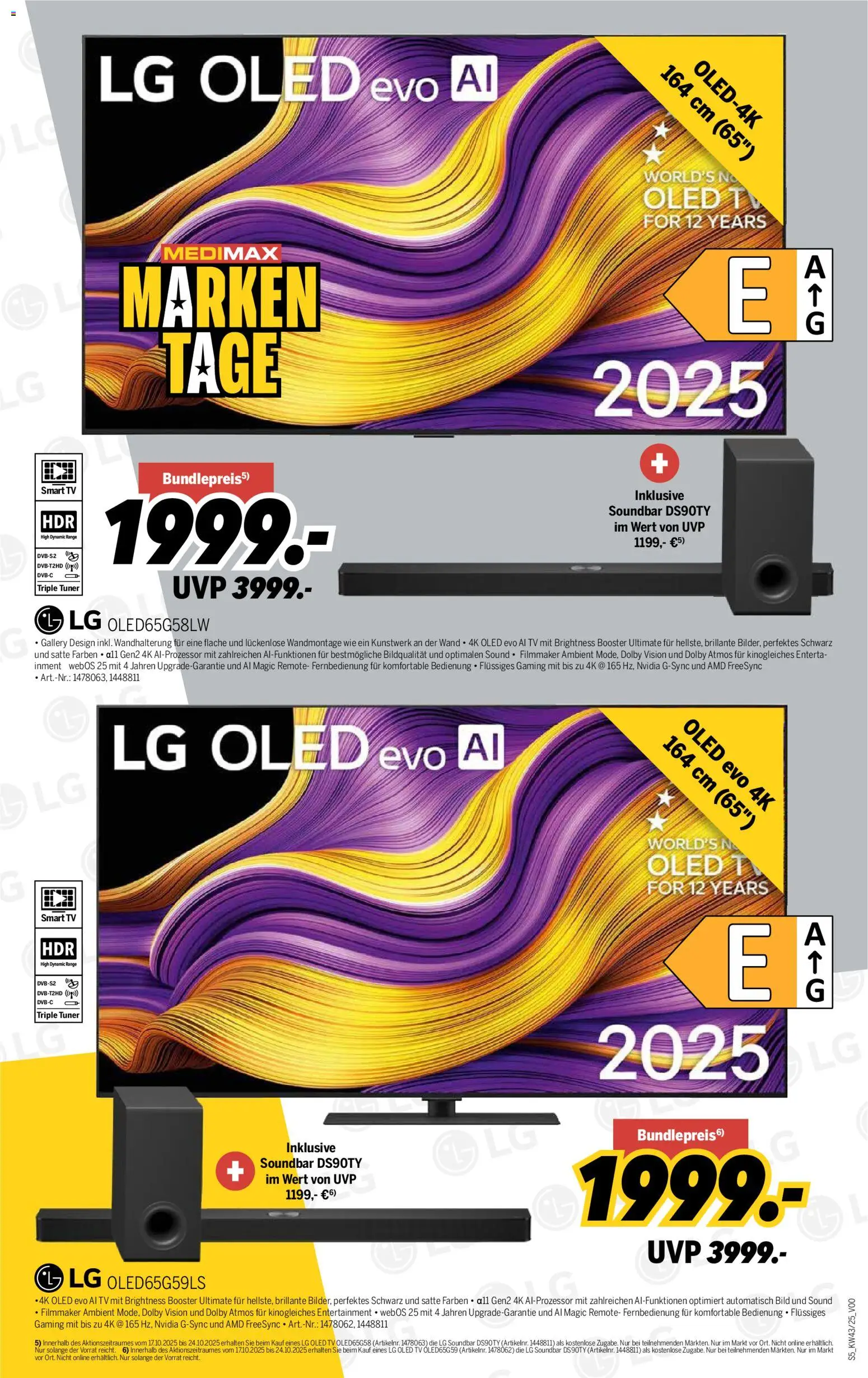 Medimax Marken Tage – gültig ab 18.10.2025 | Seite: 5 | Produkte: LG, Smart TV, Soundbar, TV