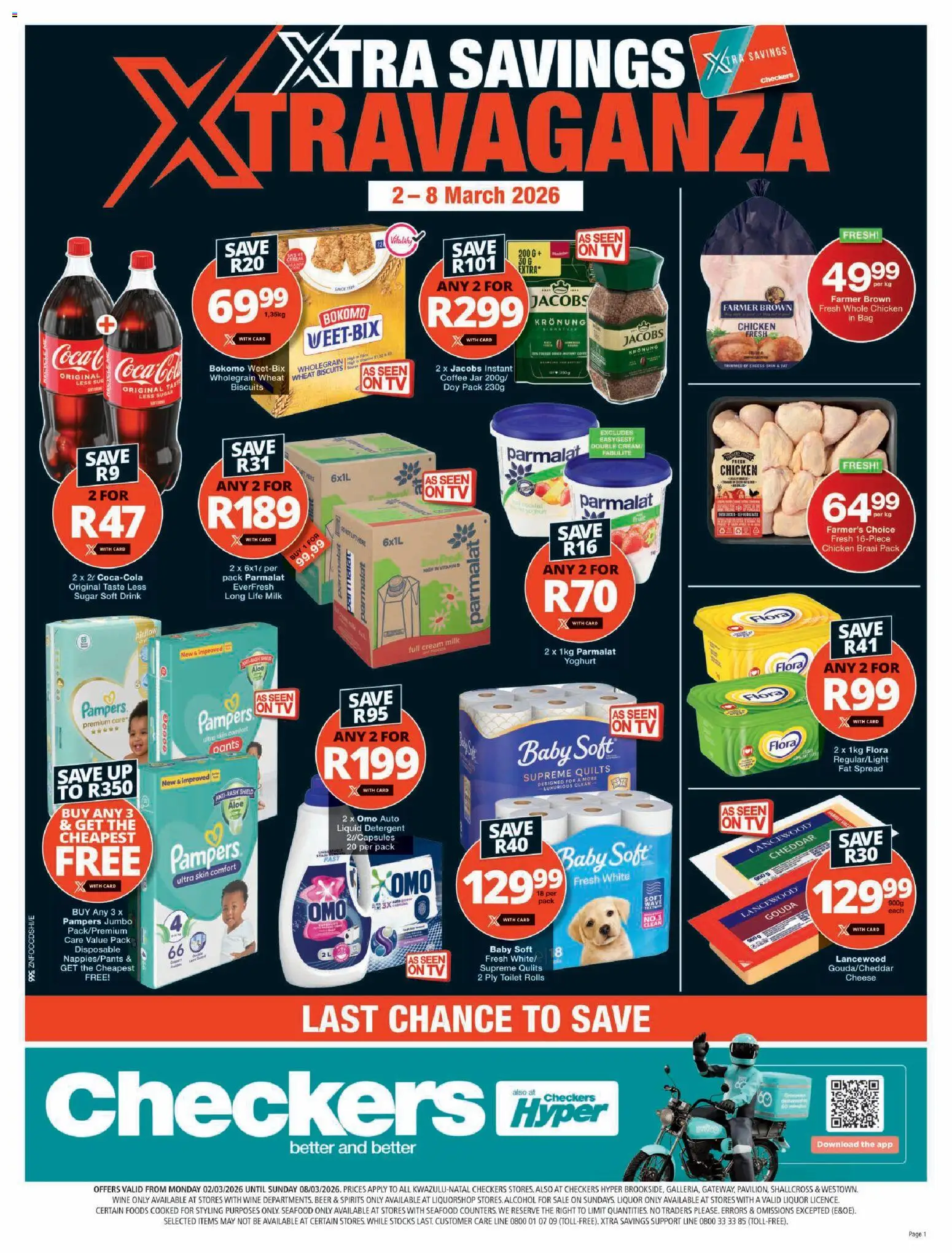 New Checkers catalogue – valid from 02.03.2026 | Page: 1 | Products: Coffee, Wine, Chicken, Seafood