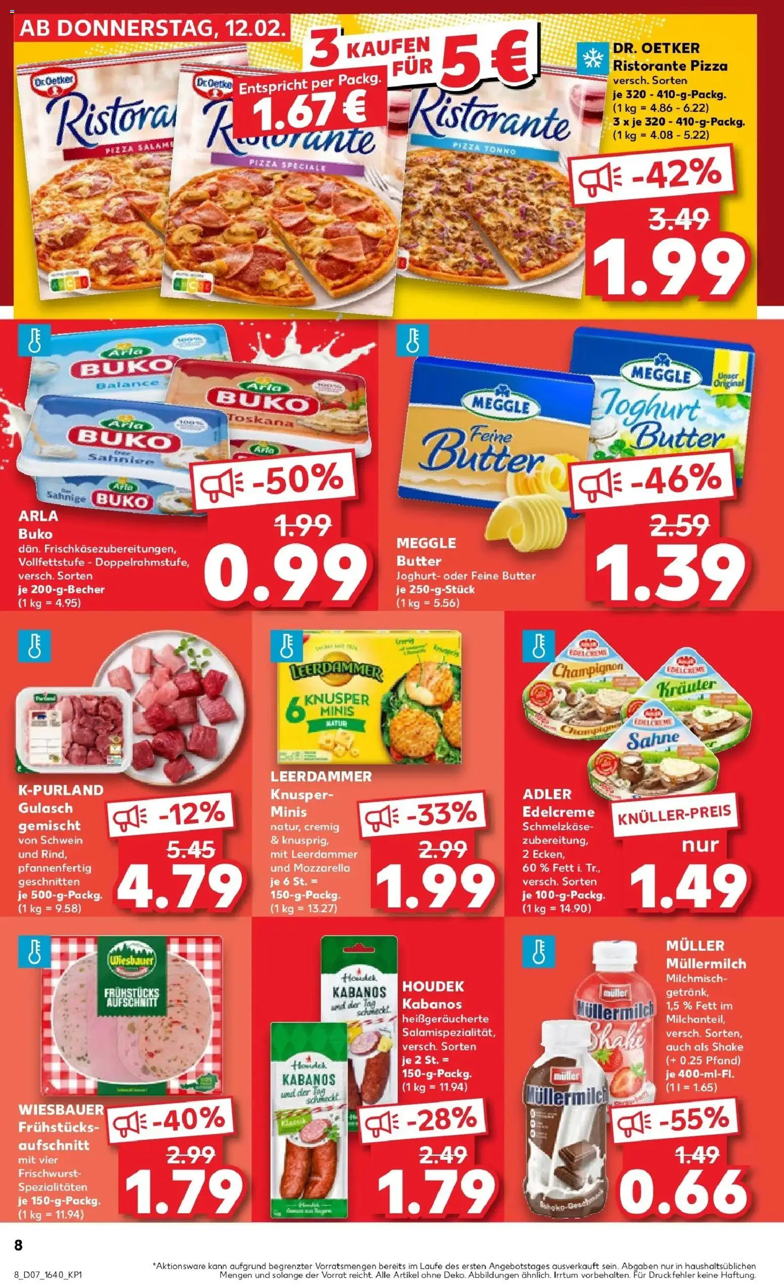 Kaufland prospekt Kirchen (Sieg)	 – gültig ab 12.02.2026 | Seite: 16 | Produkte: Joghurt, Leerdammer, Gulasch, Müllermilch