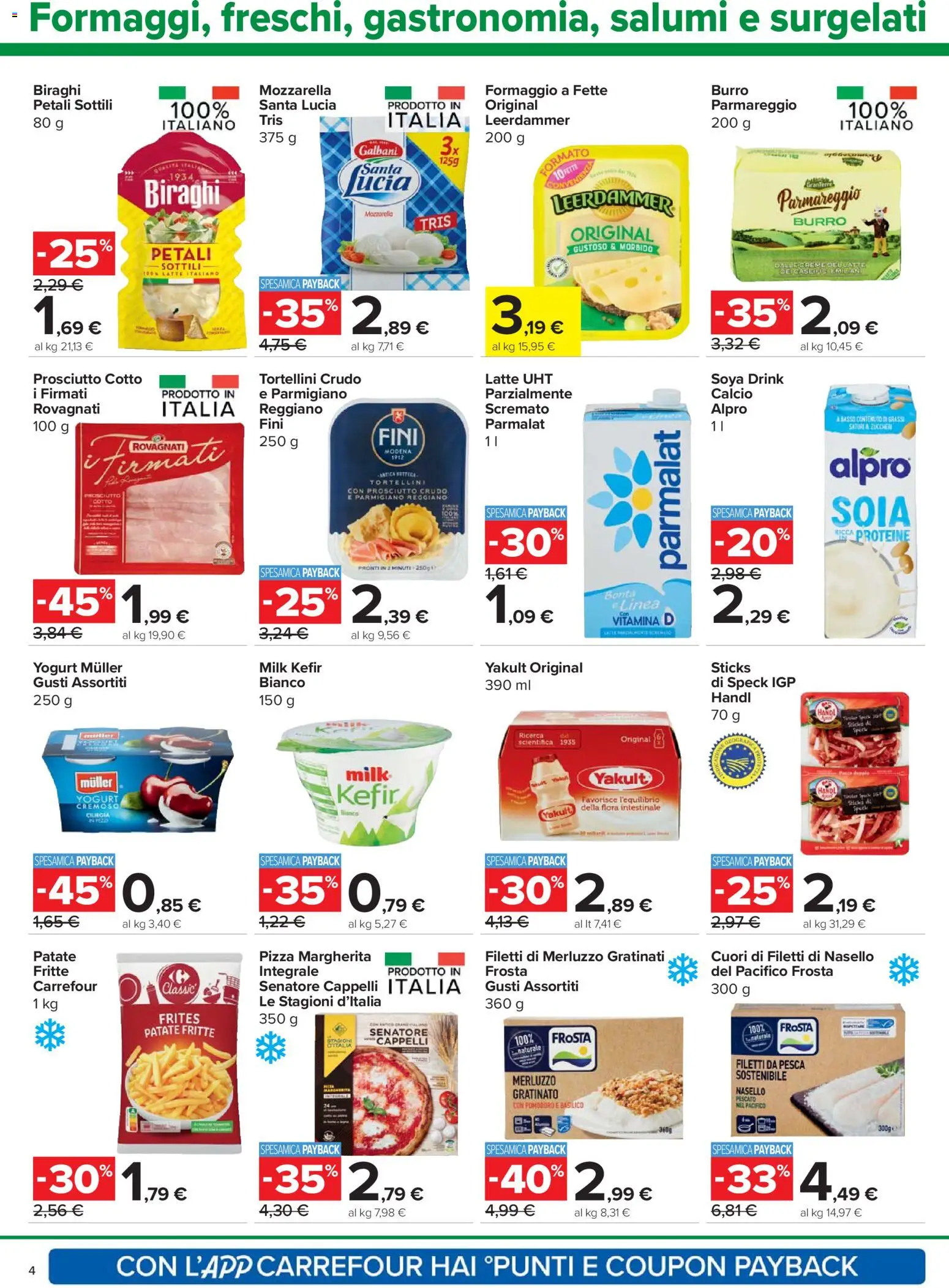Volantino Carrefour del 23.04.2026 | Pagina: 4 | Prodotti: Speck, Patate, Latte, Parmigiano