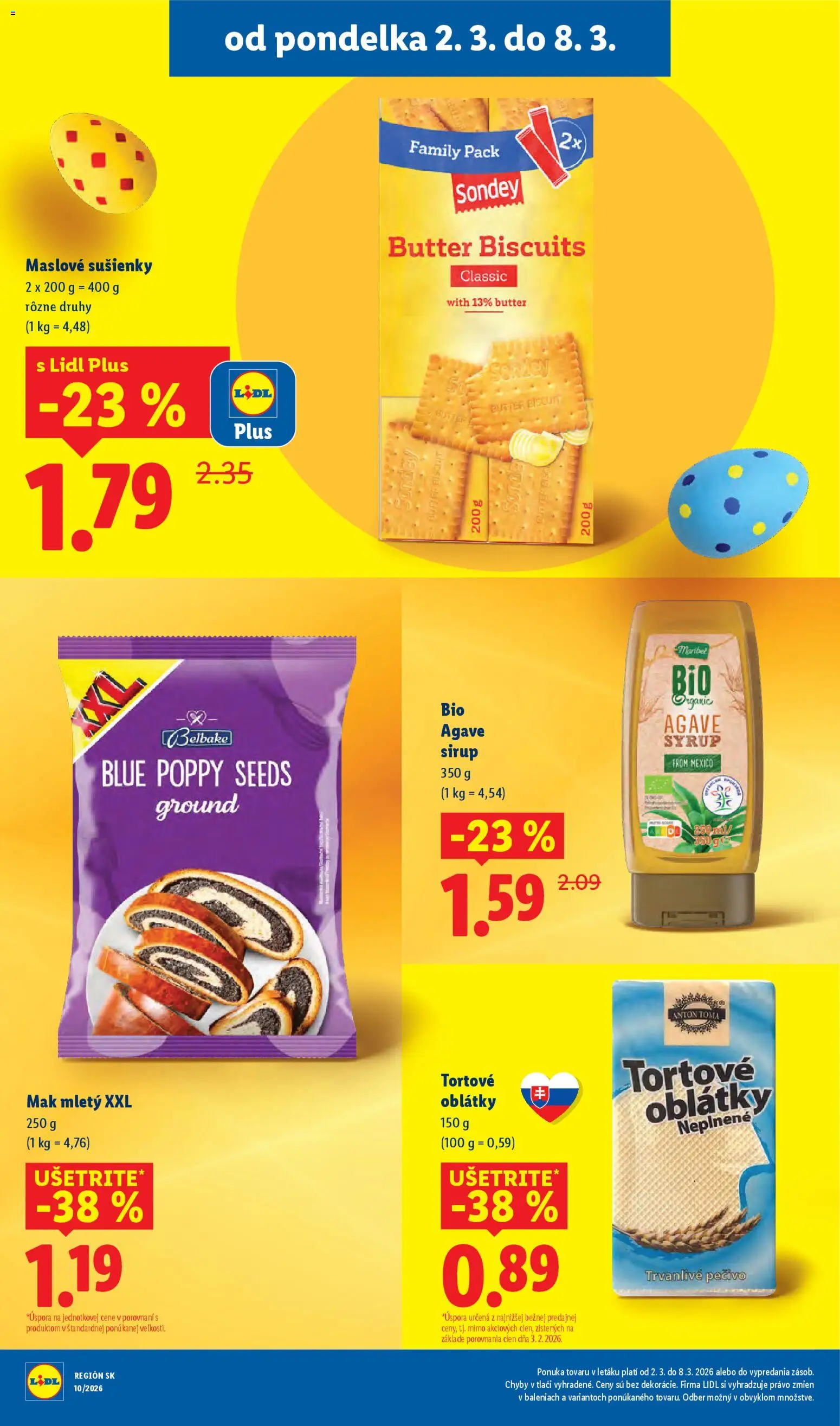 Nové Lidl akcie – leták je platný od 02.03.2026 | Strana: 42 | Produkty: Maslove sušienky, Mak