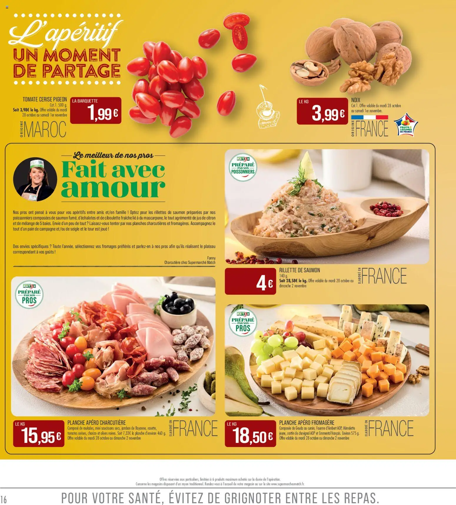 {H1} | Page: 16 | Produits: Chorizo, Plateau, Jus de citron, Pain