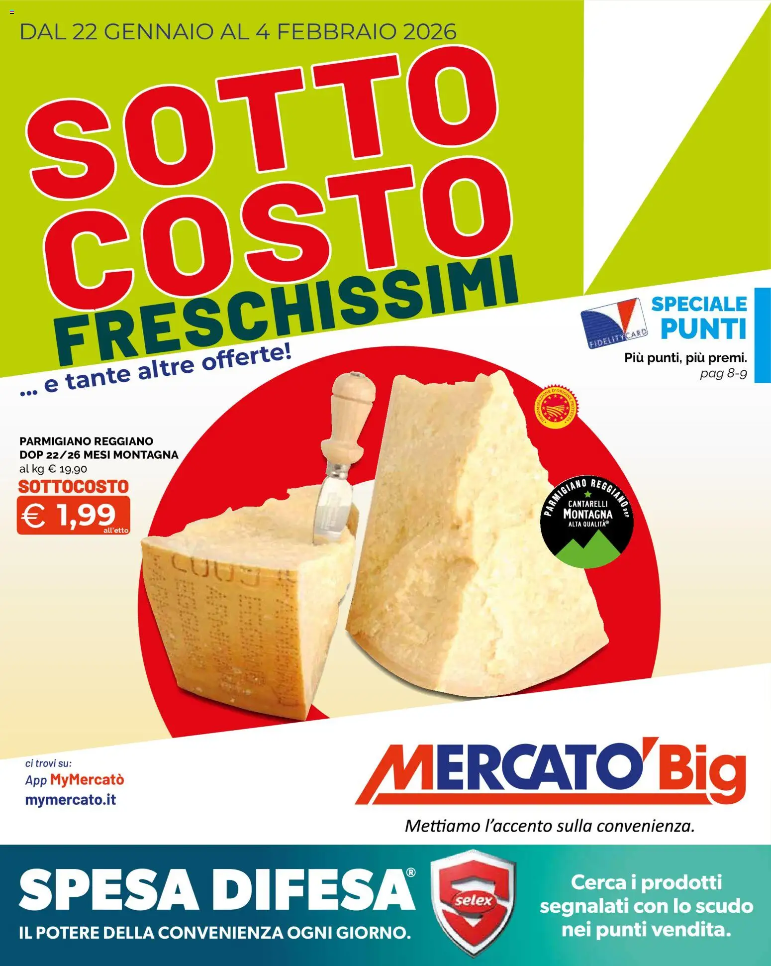 Volantino Mercatò del 22.01.2026 | Pagina: 1 | Prodotti: Parmigiano reggiano, Parmigiano