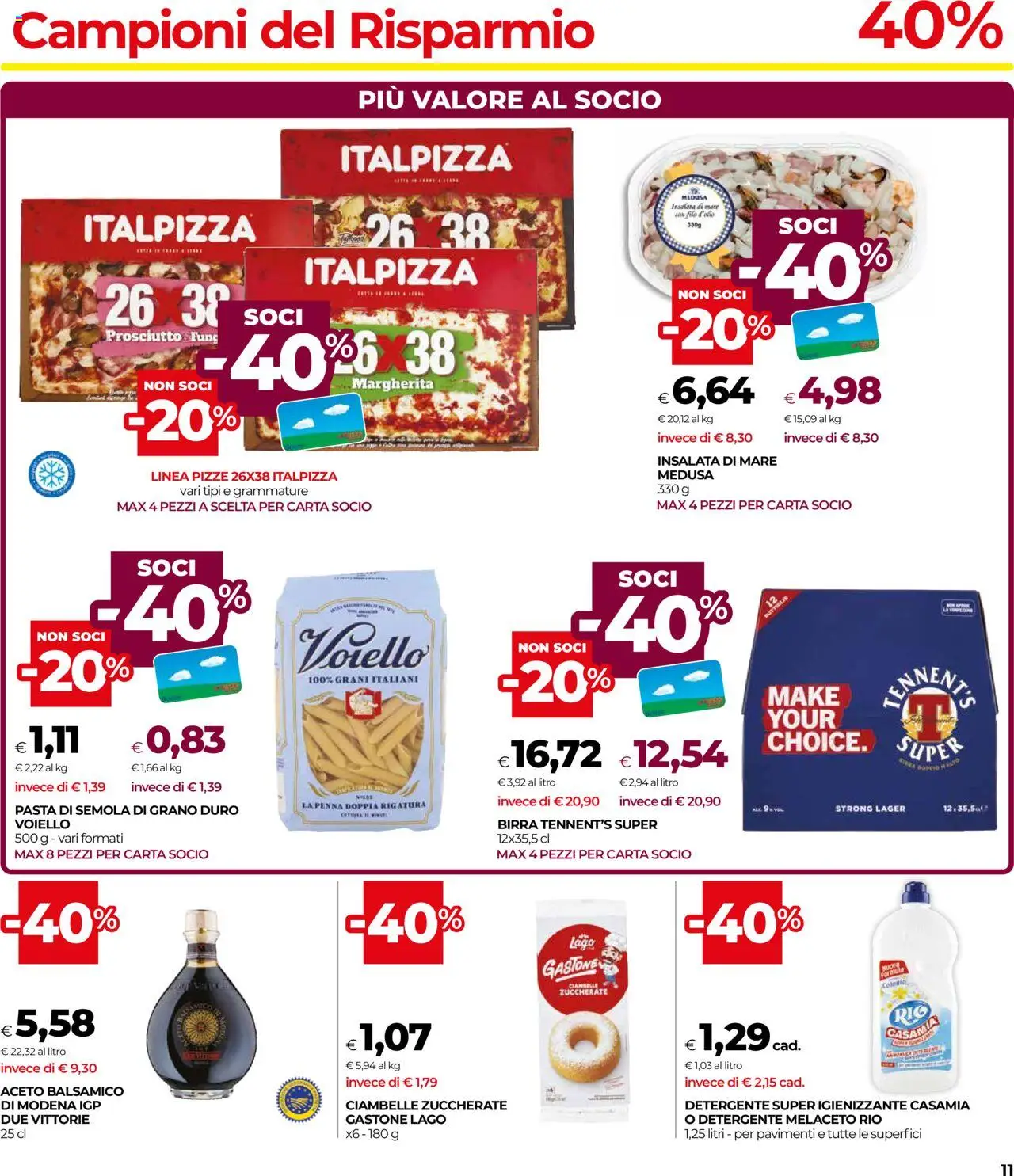Volantino COOP del 14.08.2025 | Pagina: 11 | Prodotti: Tennent's, Ciambelle, Detergente, Prosciutto