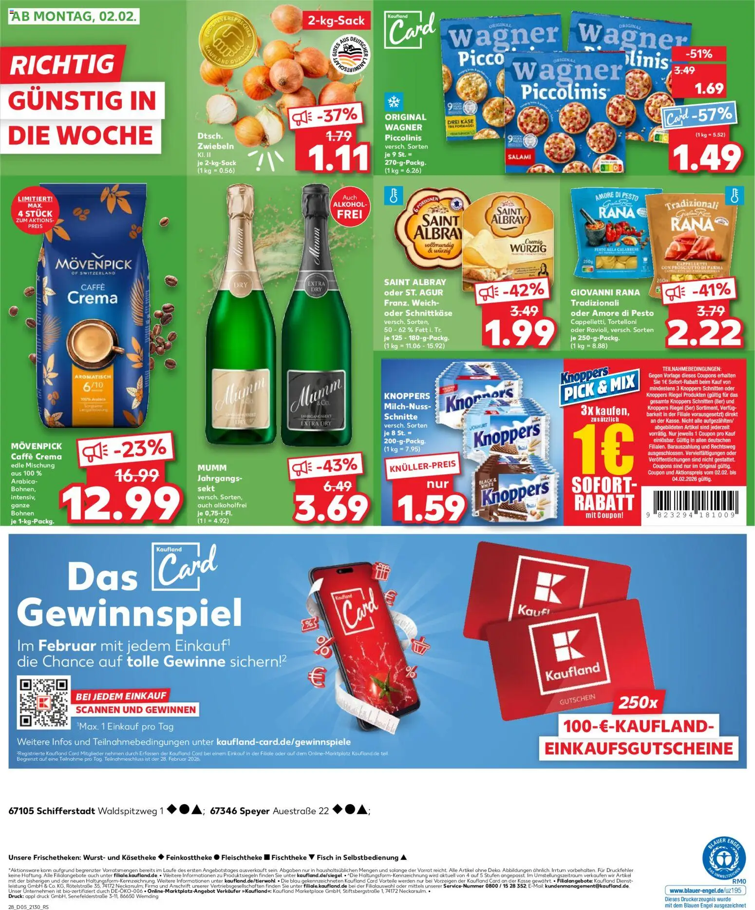 Kaufland prospekt Speyer	 – gültig ab 29.01.2026 | Seite: 28 | Produkte: Käse, Fisch, Knoppers, Salami