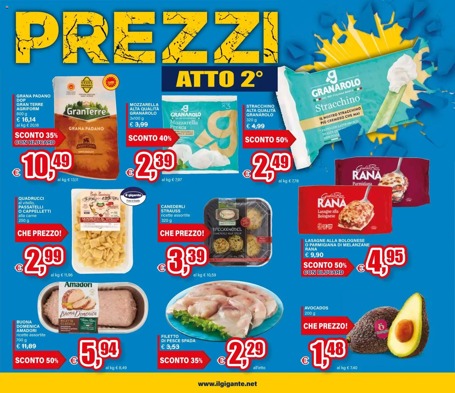 Volantino Il Gigante del 27.10.2025 | Pagina: 5 | Prodotti: Pesce, Grana Padano, Stracchino, Pesce spada