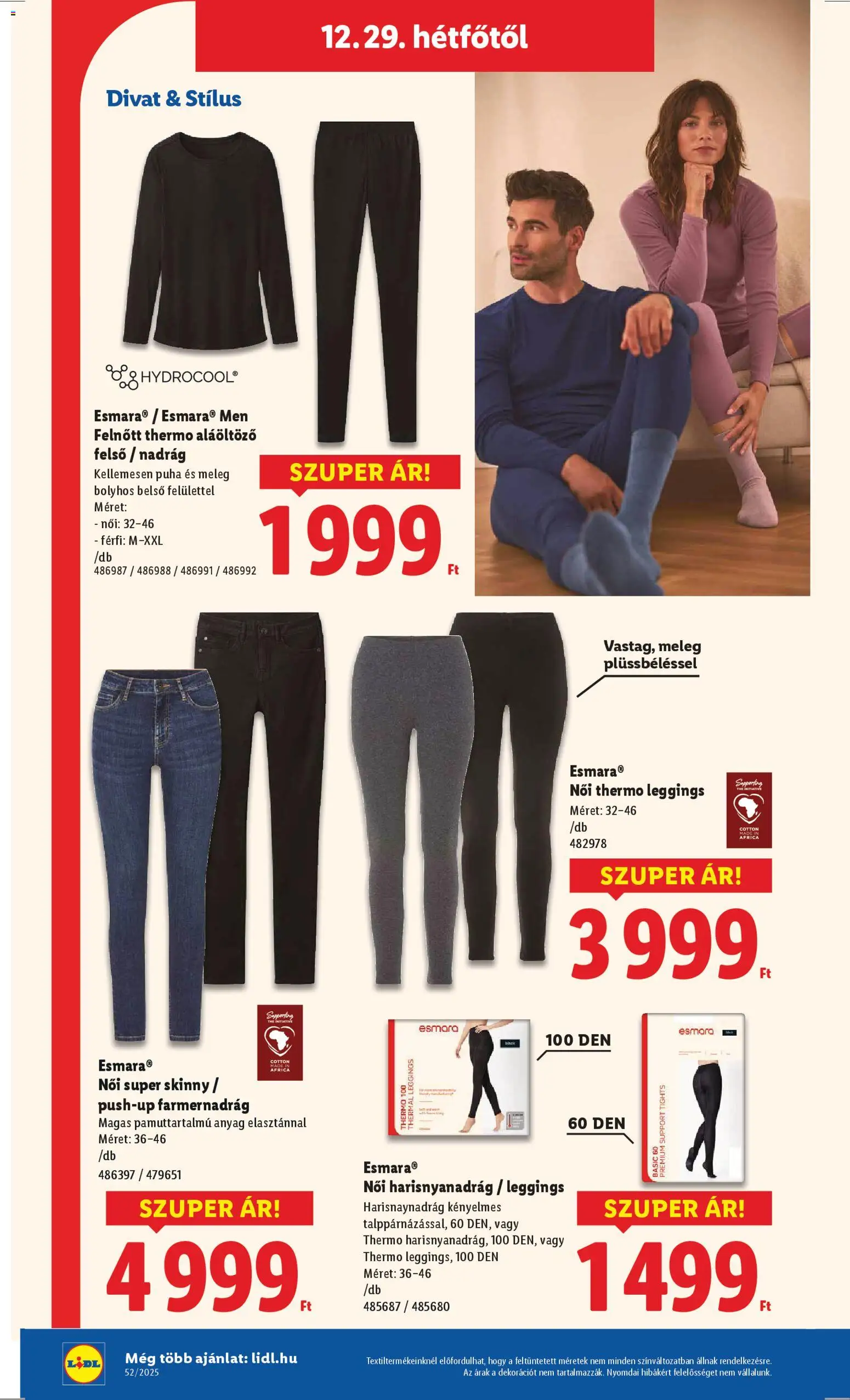 Lidl akciós ujság - amely érvényes a következő dátumtól: 27.12.2025 | Oldal: 20 | Termékek: Harisnyanadrág, Farmernadrág, Nadrág, Leggings