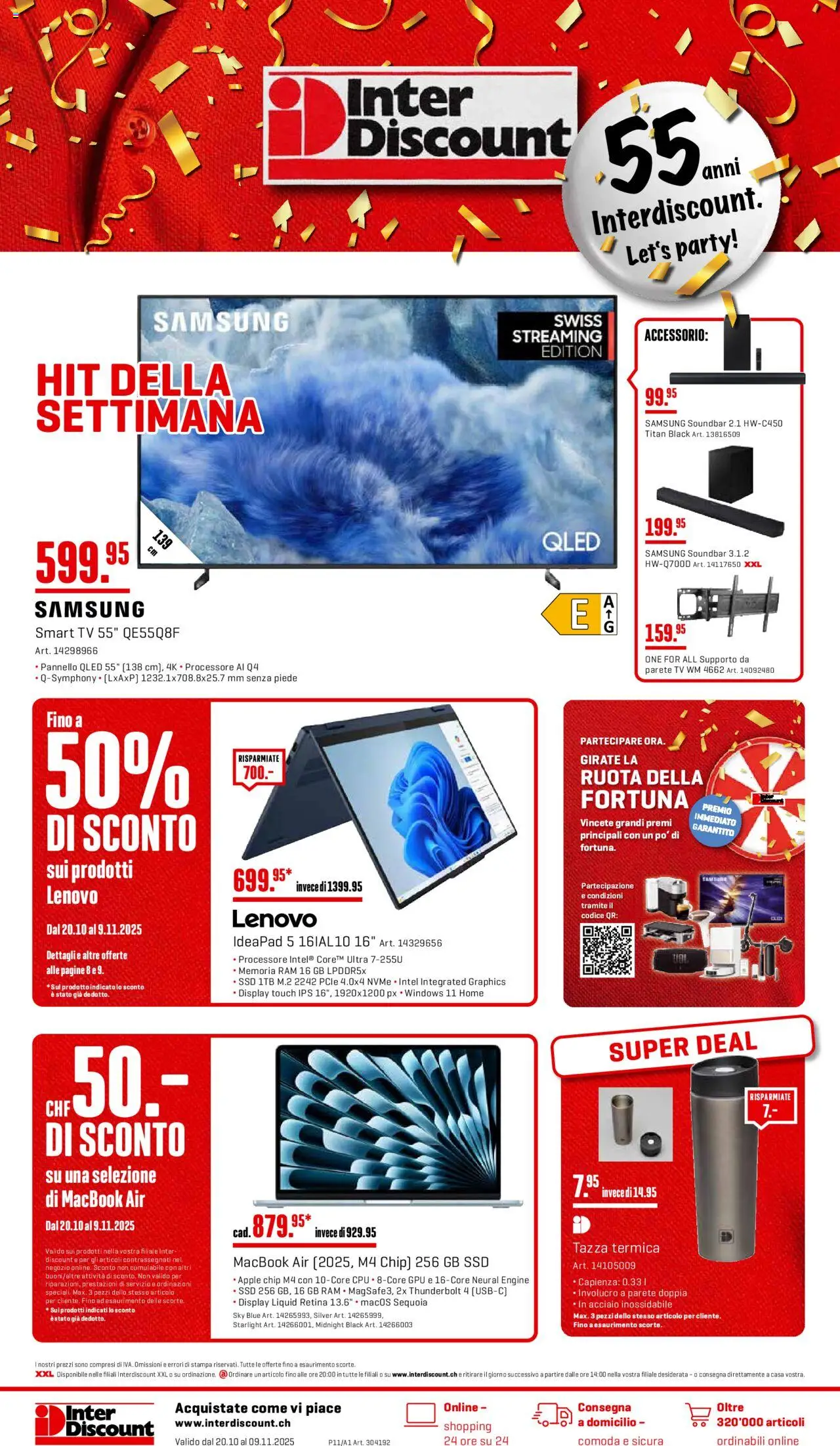 Interdiscount Aktionen IT – gültig ab 20.10.2025 | Seite: 1 | Produkte: Apple, Samsung, Macbook, Lenovo