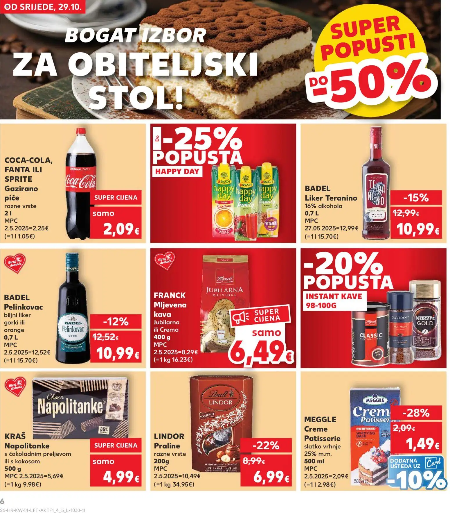 Kaufland katalog | vrijedi od 29.10.2025 | Stranica: 6 | Proizvodi: Sprite, Kava, Napolitanke, Liker