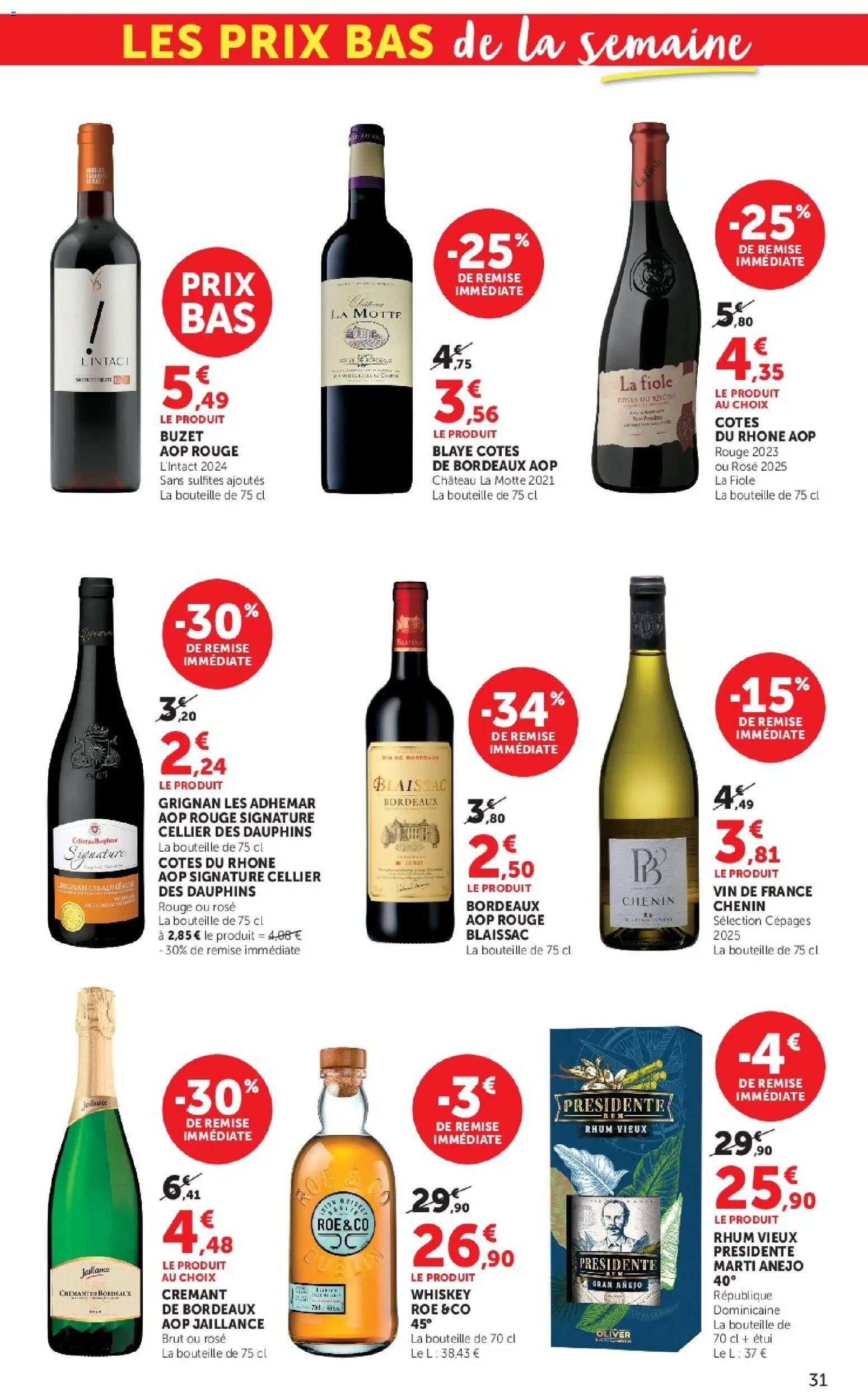 {H1} | Page: 31 | Produits: Étui, Rhum, Crémant, Vin