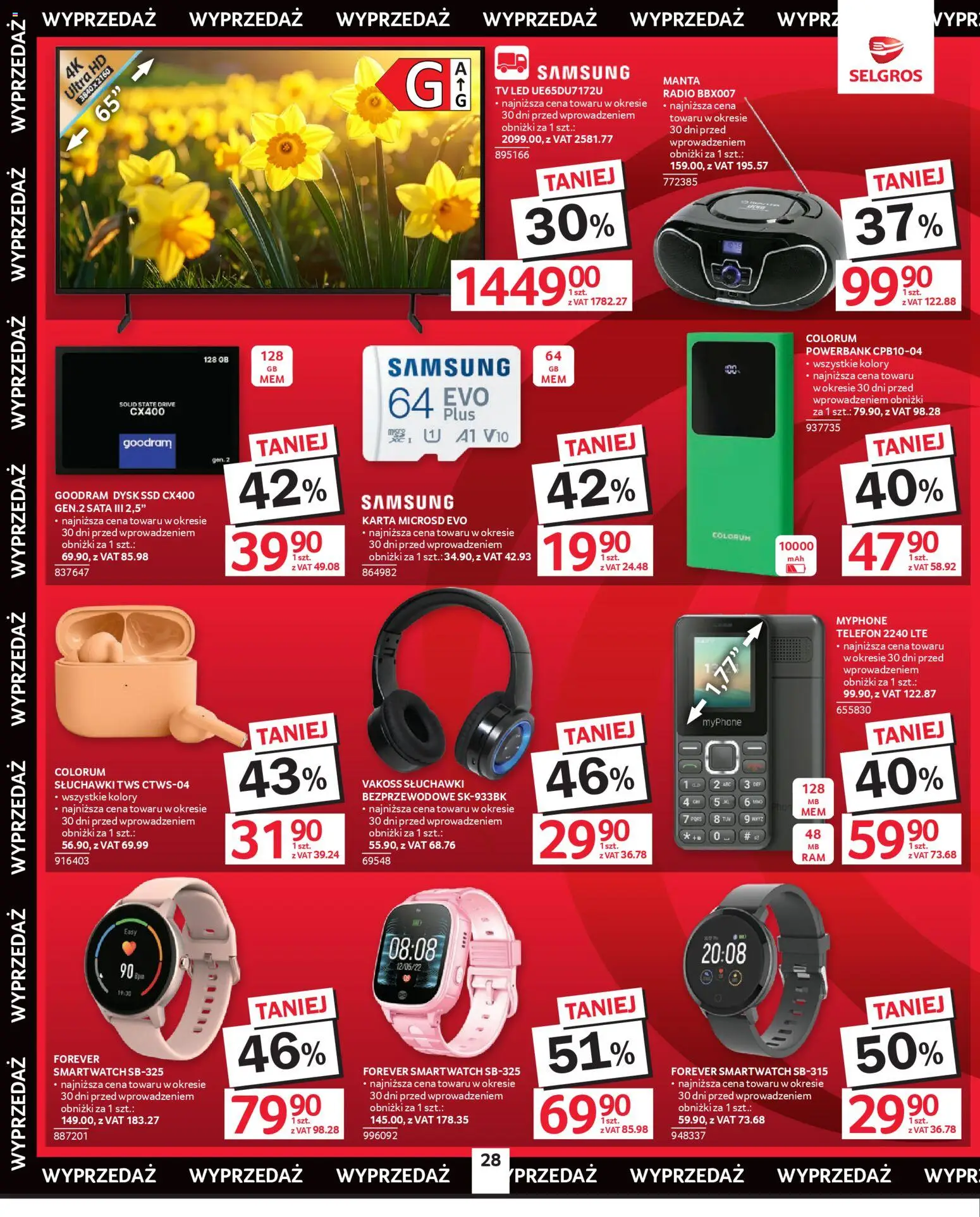 Selgros cash&carry - Oferta Przemysłowa od 09.04.2026 | Strona: 30 | Produkty: Karta, Radio, Dysk, Powerbank
