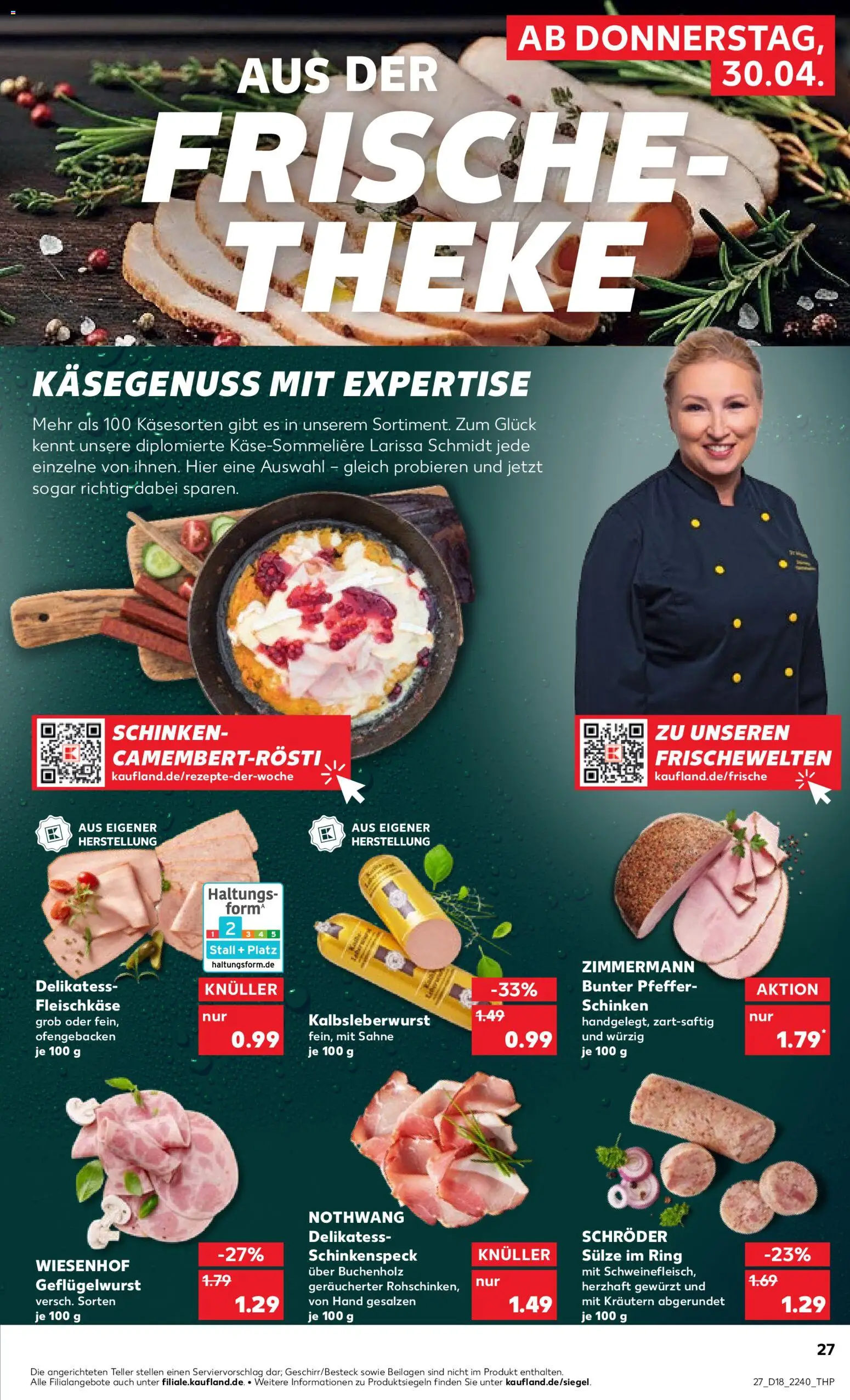 Kaufland Prospekt Speyer	 – gültig ab 30.04.2026 | Seite: 27 | Produkte: Theke, Pfeffer, Schinken, Sahne