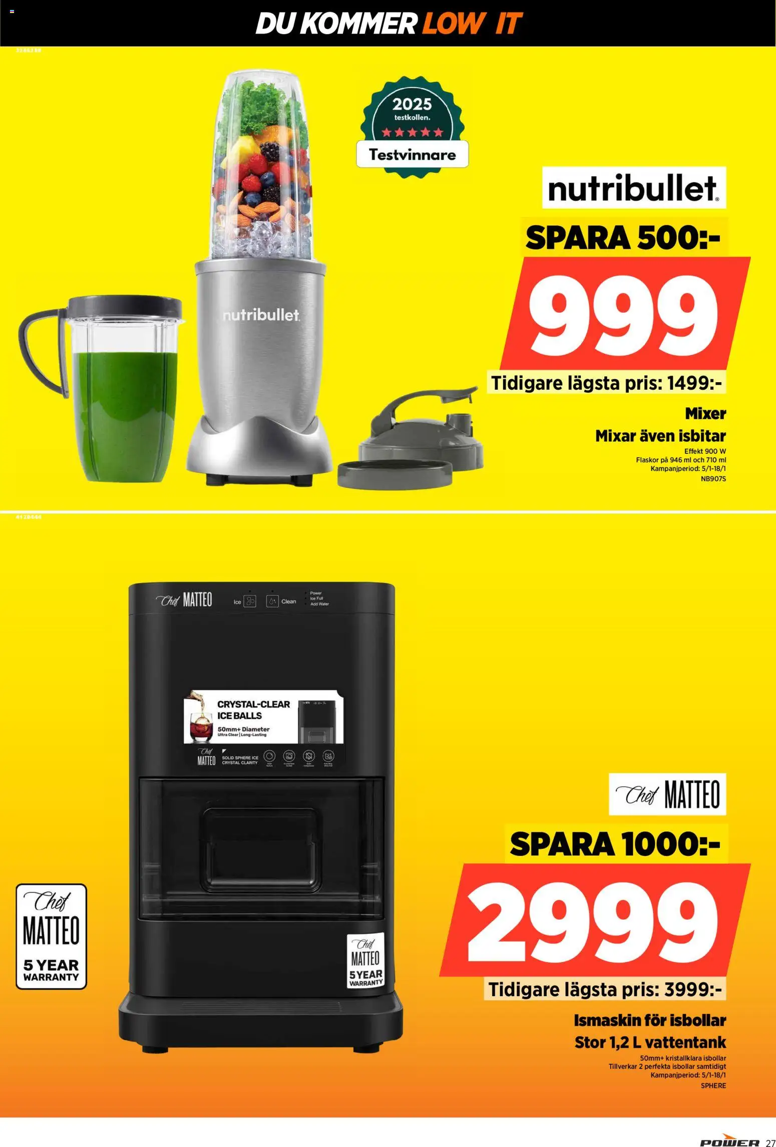 Power reklamblad aktuell från 12.01.2026 | Sida: 27 | Produkter: Mixer, Ismaskin