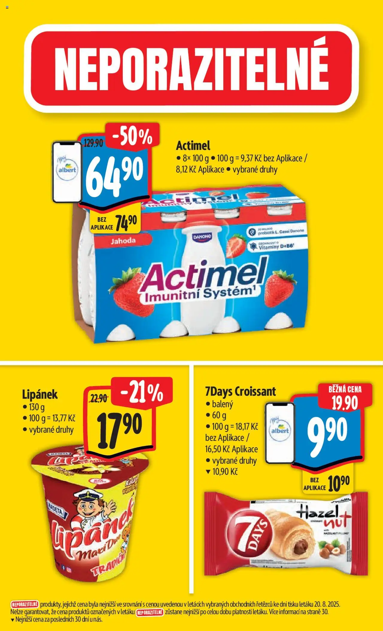 Albert leták - Hypermarket od 27.08.2025 | Strana: 3 | Produkty: Lipánek, Vitamíny, Croissant, Actimel