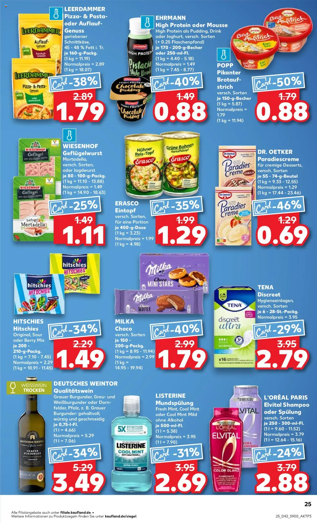Kaufland prospekt Berlin	 – gültig ab 19.10.2025 | Seite: 25 | Produkte: Leerdammer, Pasta, Erasco, Listerine