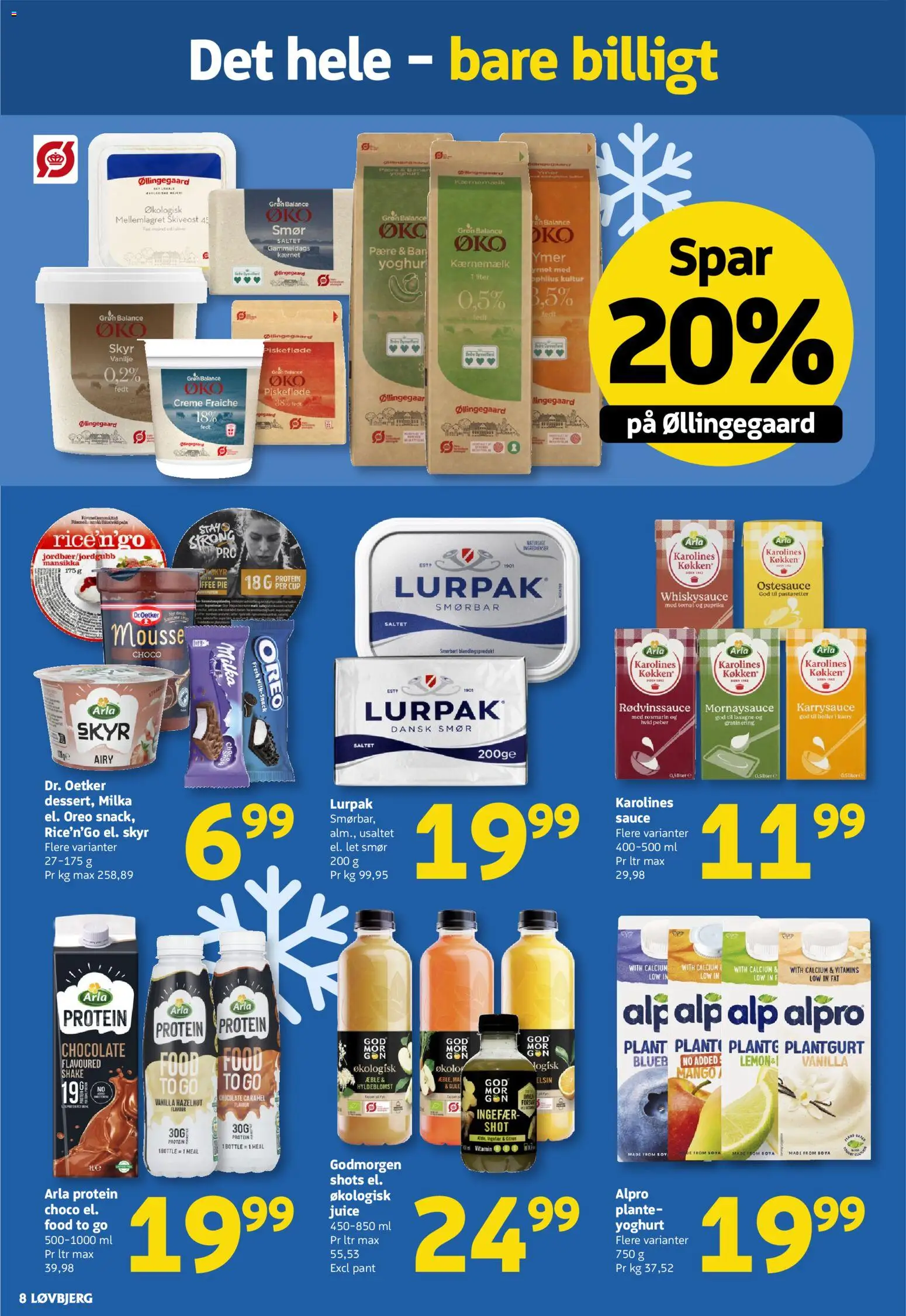 Løvbjerg tilbudsavis – gyldig fra 13.02.2026 | Side: 8 | Produkter: Skyr, Creme fraiche, Kærnemælk, Skiveost