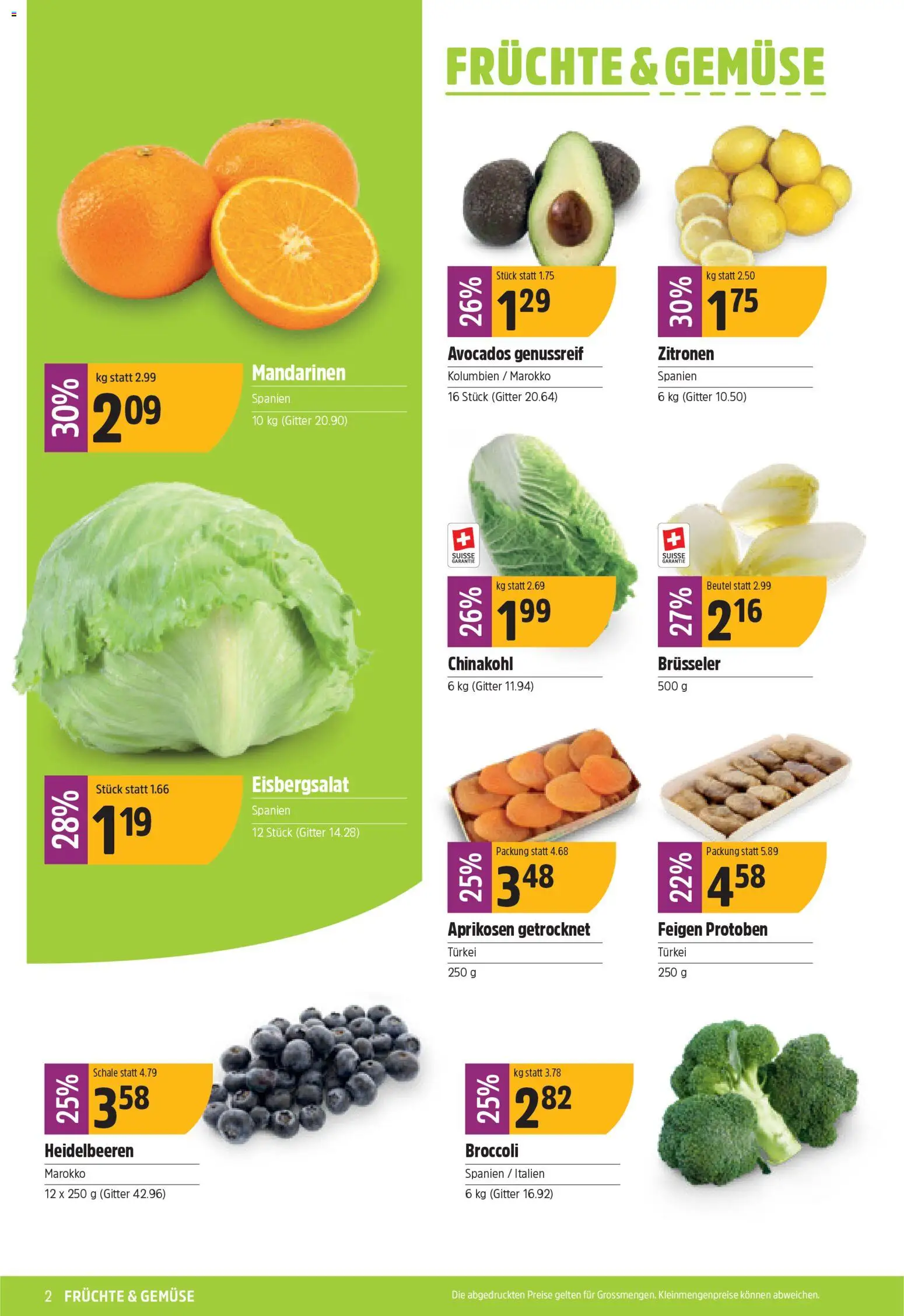 TopCC Aktionen – gültig ab 02.02.2026 | Seite: 2 | Produkte: Gitter, Gemüse, Mandarinen, Früchte