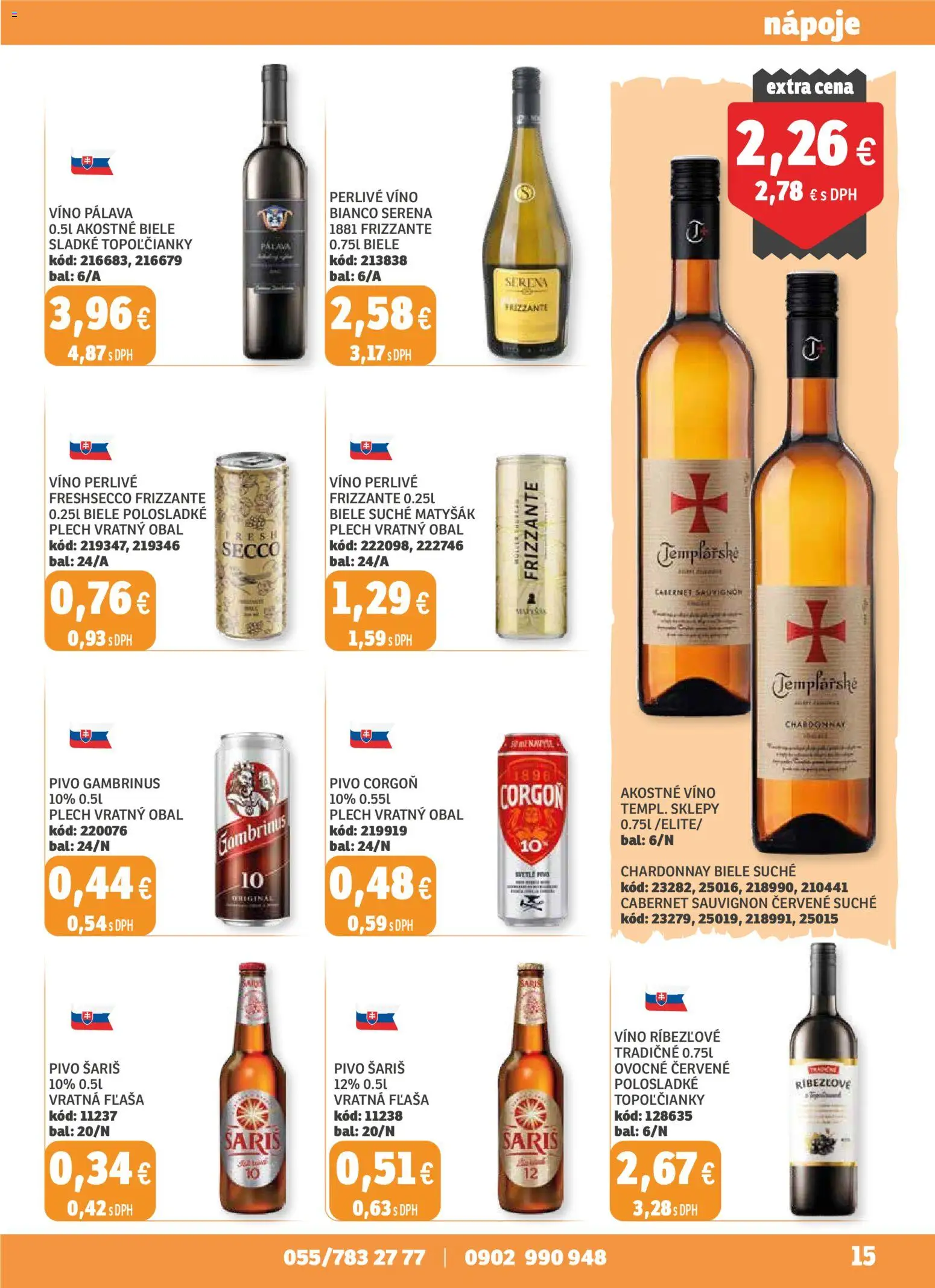 Nové Labaš akcie – leták je platný od 01.01.2026 | Strana: 15 | Produkty: Pivo, Šariš, Corgoň, Gambrinus