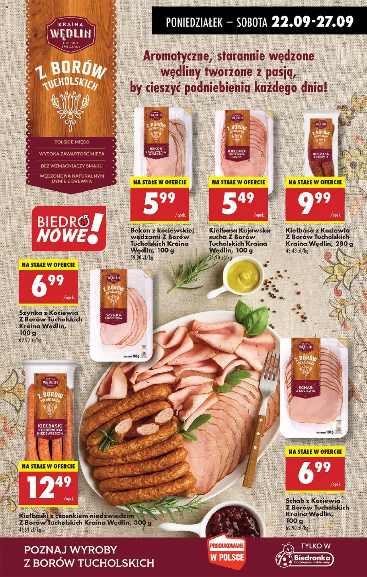 Biedronka gazetka od 22.09.2025 | Strona: 63 | Produkty: Kiełbasa, Mięso, Szynka, Wędliny