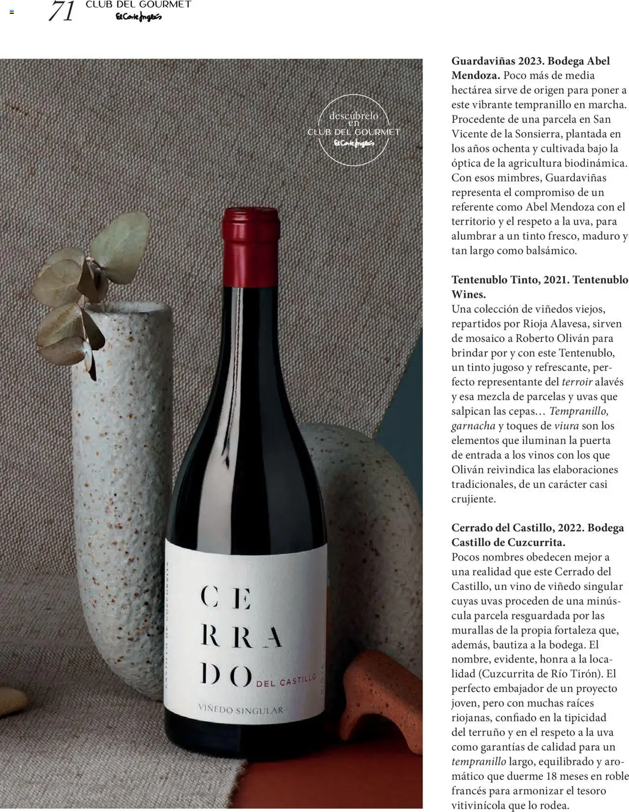 El Corte Inglés ofertas │ válido desde el 26.09.2025 | Página: 71 | Productos: Τζίντζερ, Vino