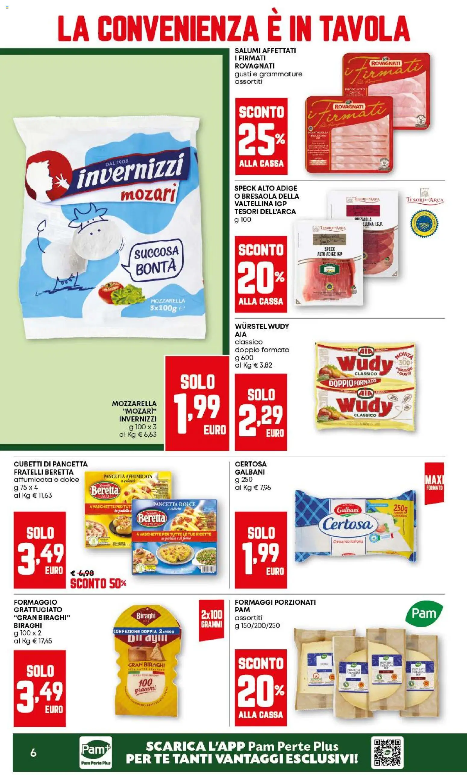 Volantino PAM del 12.03.2026 | Pagina: 6 | Prodotti: Prosciutto Cotto, Tè, Mozzarella, Prosciutto