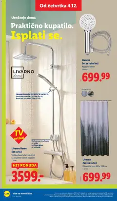 Livarno Zavesa za tuš, Dimenzije: cca 180 x 200 cm - pregled Lidl kataloga - važi od 04.12.2025 | Strana: 62 | Proizvode: Tuš, Zavesa