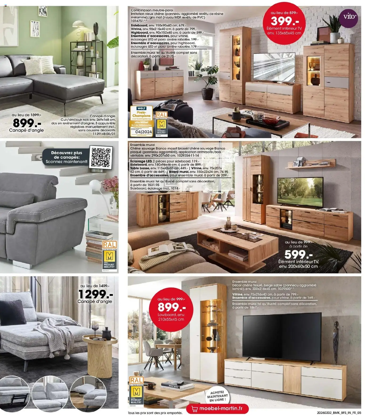 {H1} | Page: 5 | Produits: Canapé, Table, Combinaison