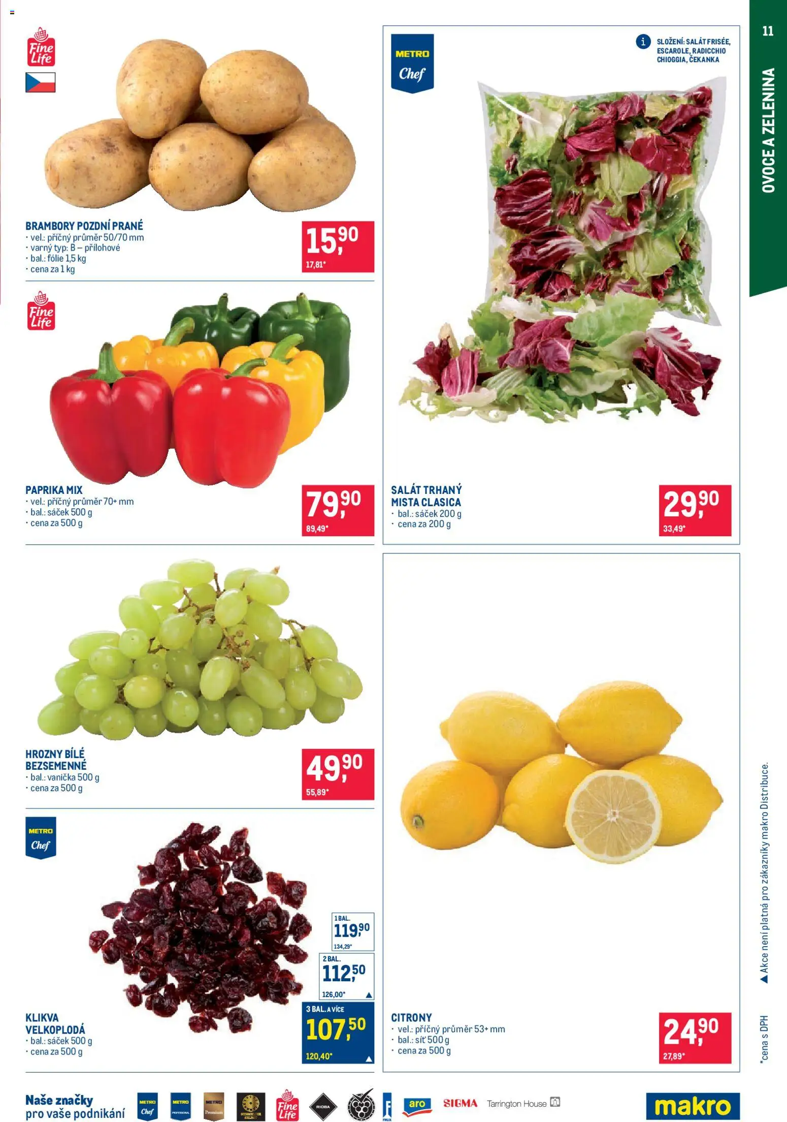 Makro leták - Pro milovníky jídla od 28.01.2026 | Strana: 11 | Produkty: Salát, Zelenina, Citróny, Hrozny