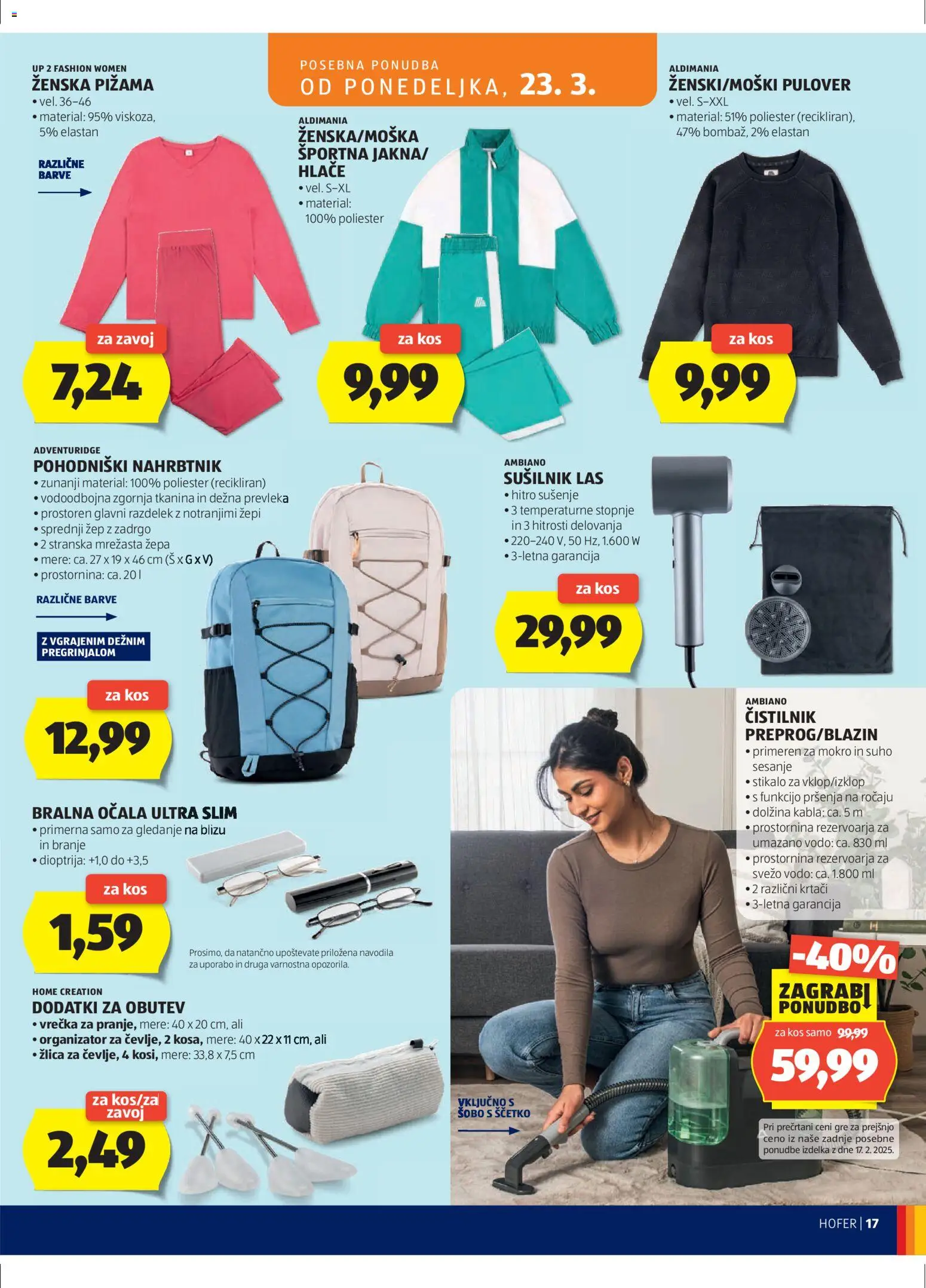 Hofer SI katalog | vrijedi od 18.03.2026 | Stranica: 17 | Proizvodi: Hlače