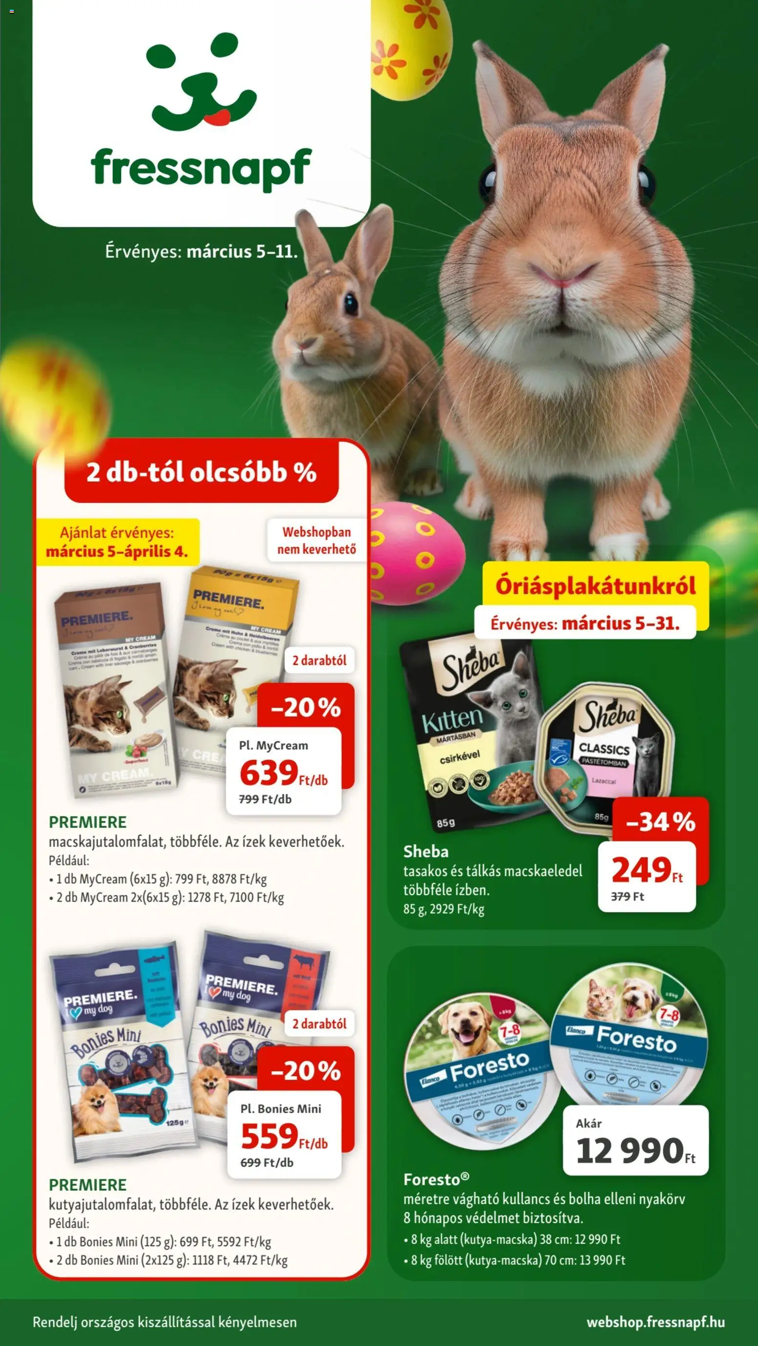 Fressnapf akciós ujság - amely érvényes a következő dátumtól: 05.03.2026 | Oldal: 1 | Termékek: Macskaeledel