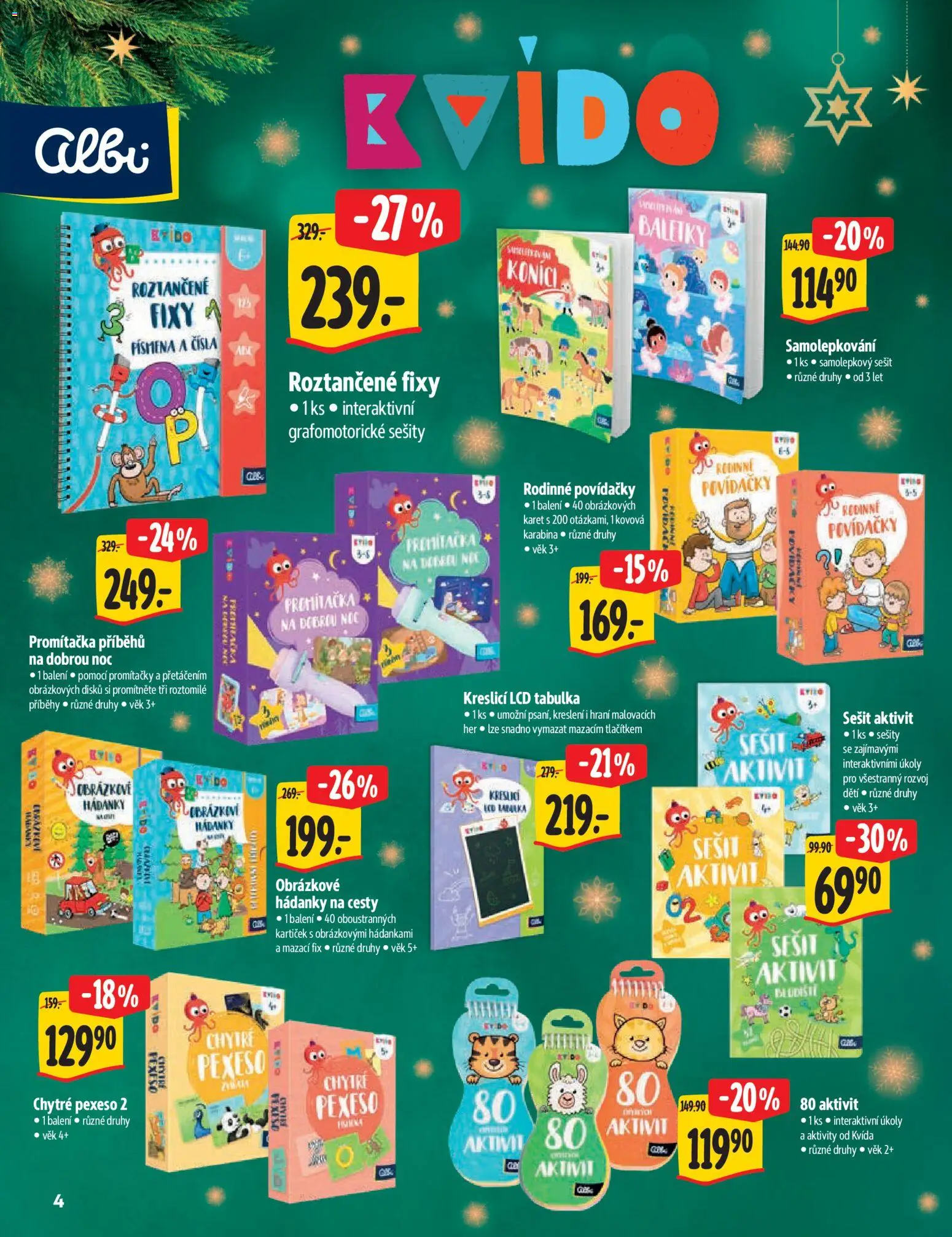 Albert katalog - Hypermarket - Vánoce od 12.11.2025 | Strana: 4 | Produkty: Sešity, Sešit, Fixy