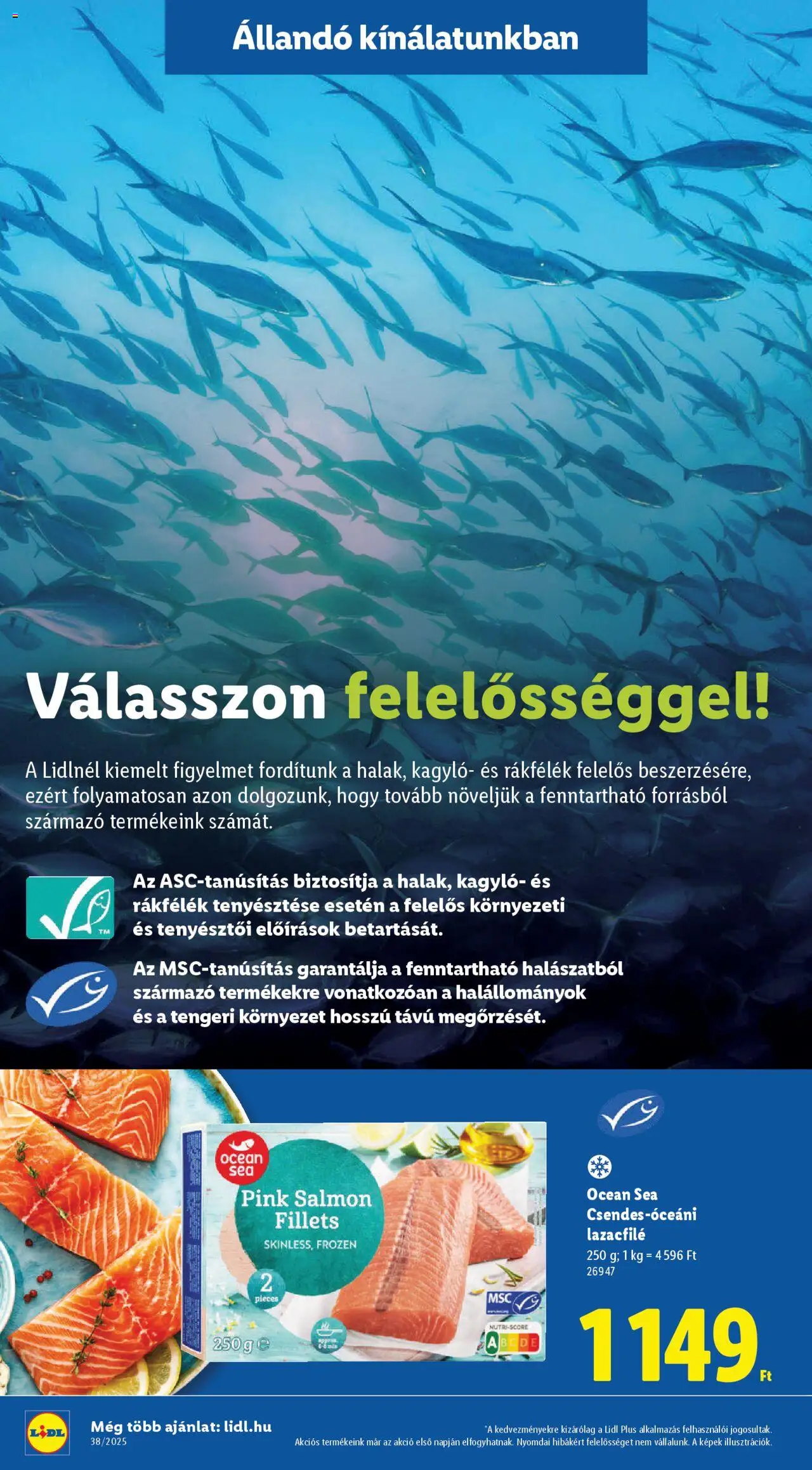 Lidl akciós ujság - amely érvényes a következő dátumtól: 18.09.2025 | Oldal: 26 | Termékek: Lazacfilé